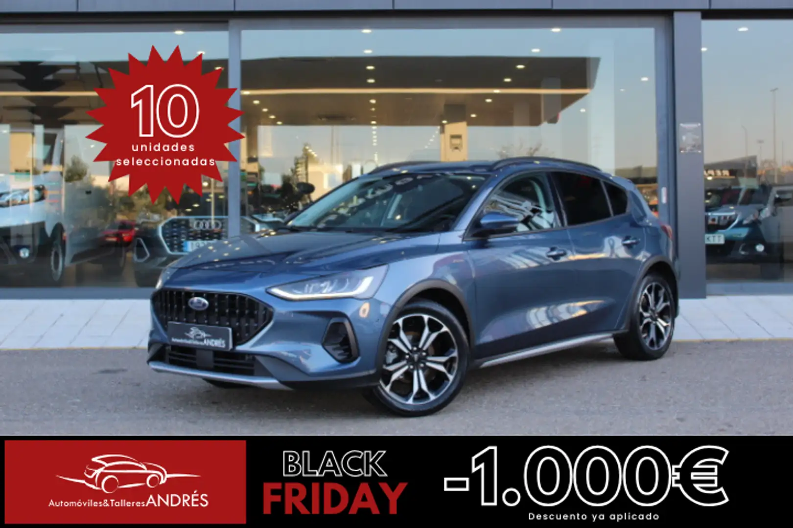 Ford Focus 1.0 Ecoboost MHEV Active 155 Bleu - 1