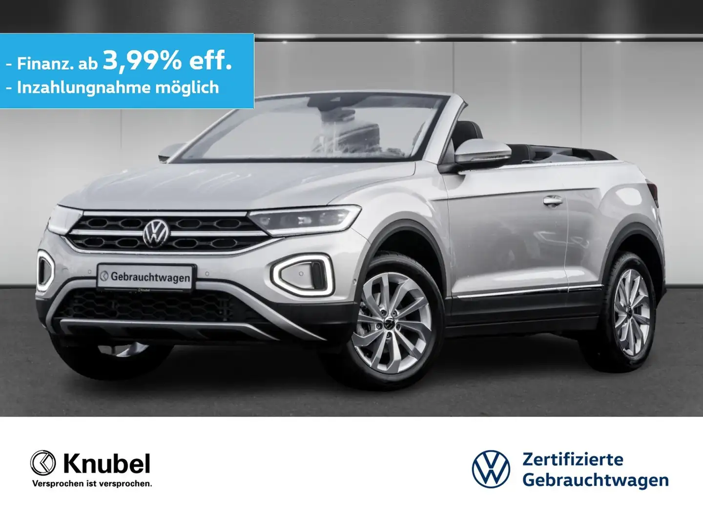 Volkswagen T-Roc Cabriolet Style 1.5 TSI LED+ Navi ACC ParkAssist Silber - 1