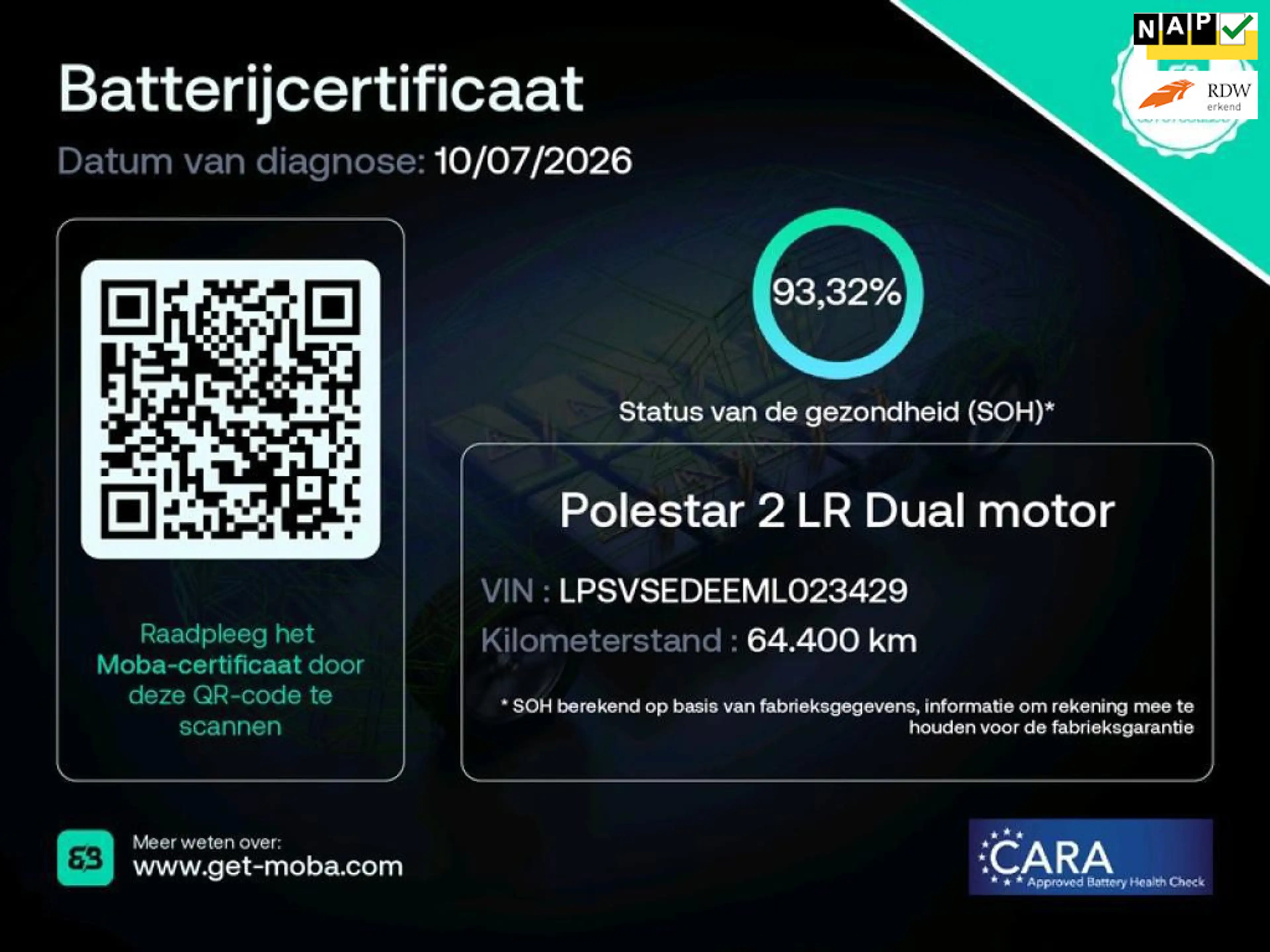 Polestar 2 Long Range Dual Motor Launch Edition 78kWh 93% SOH
