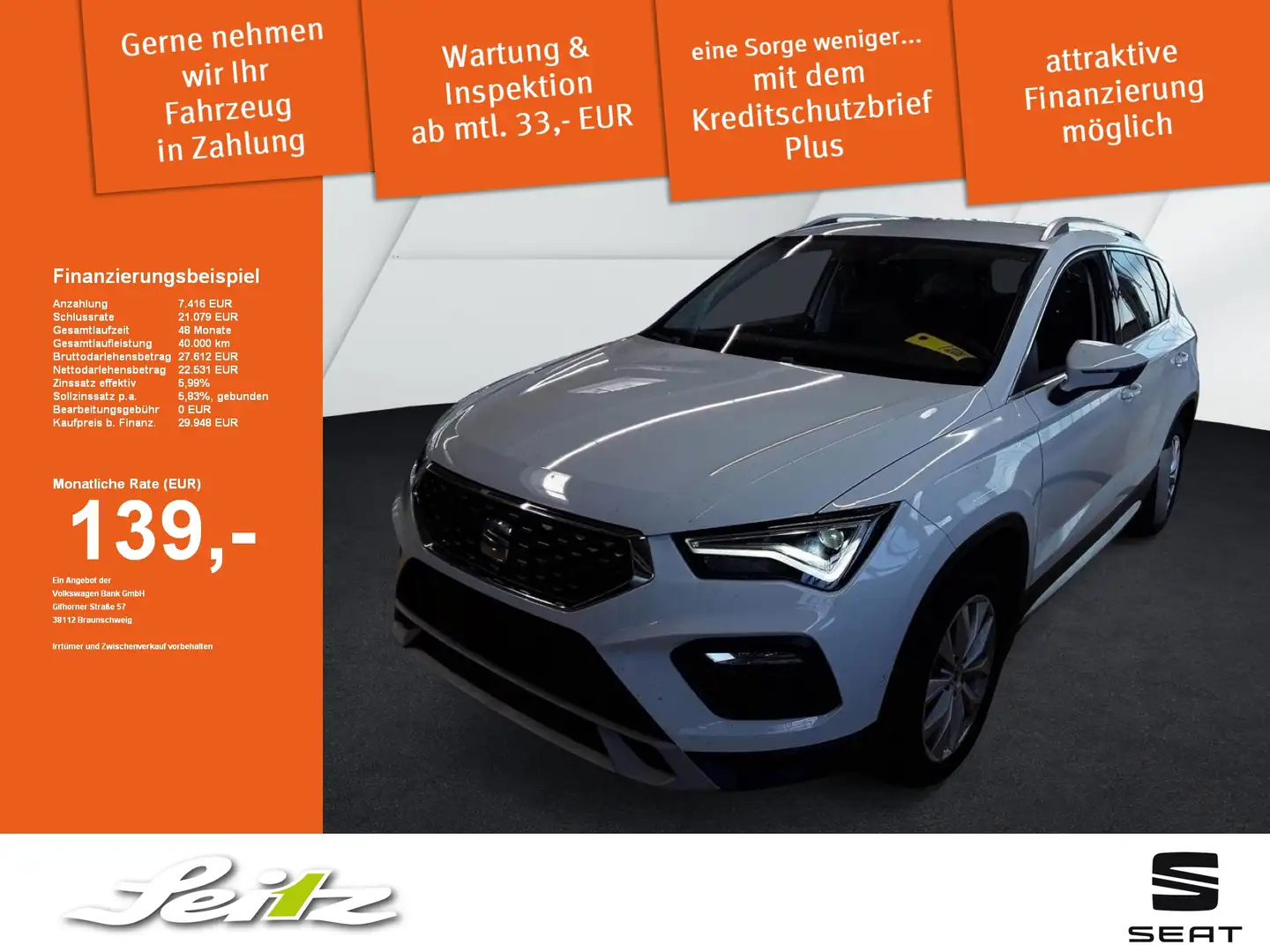 SEAT Ateca 1.5 TSI Xperience *AHK*KAMERA*NAVI*LED* Wit - 1