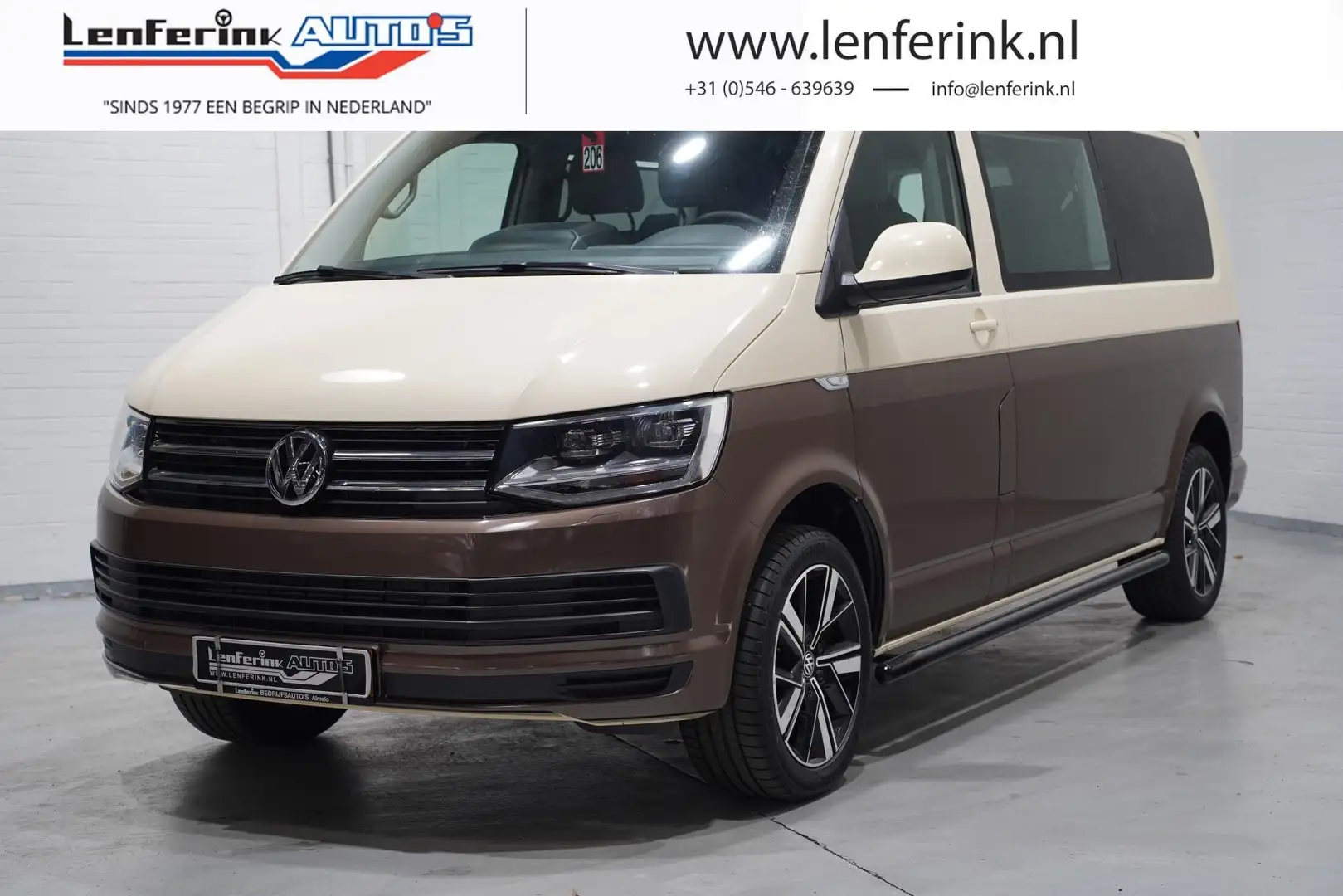 Volkswagen Transporter 2.0 TDI 150 pk Dubbel Cabine Two Tone Bruin Airco Beżowy - 1