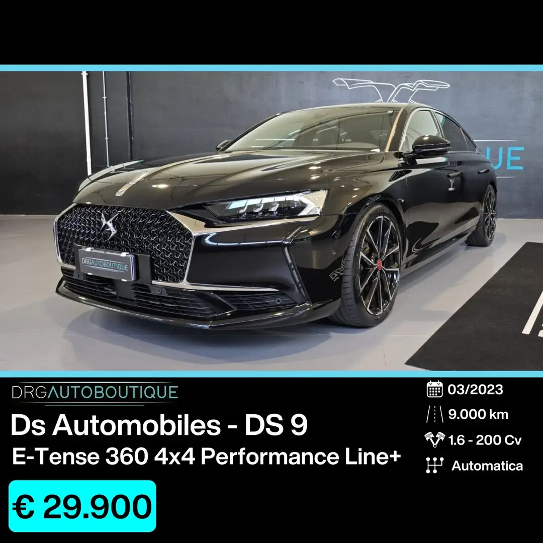 DS Automobiles DS 9 DS9 1.6 e-tense Performance Line+ 4x4 360cv auto Noir - 1