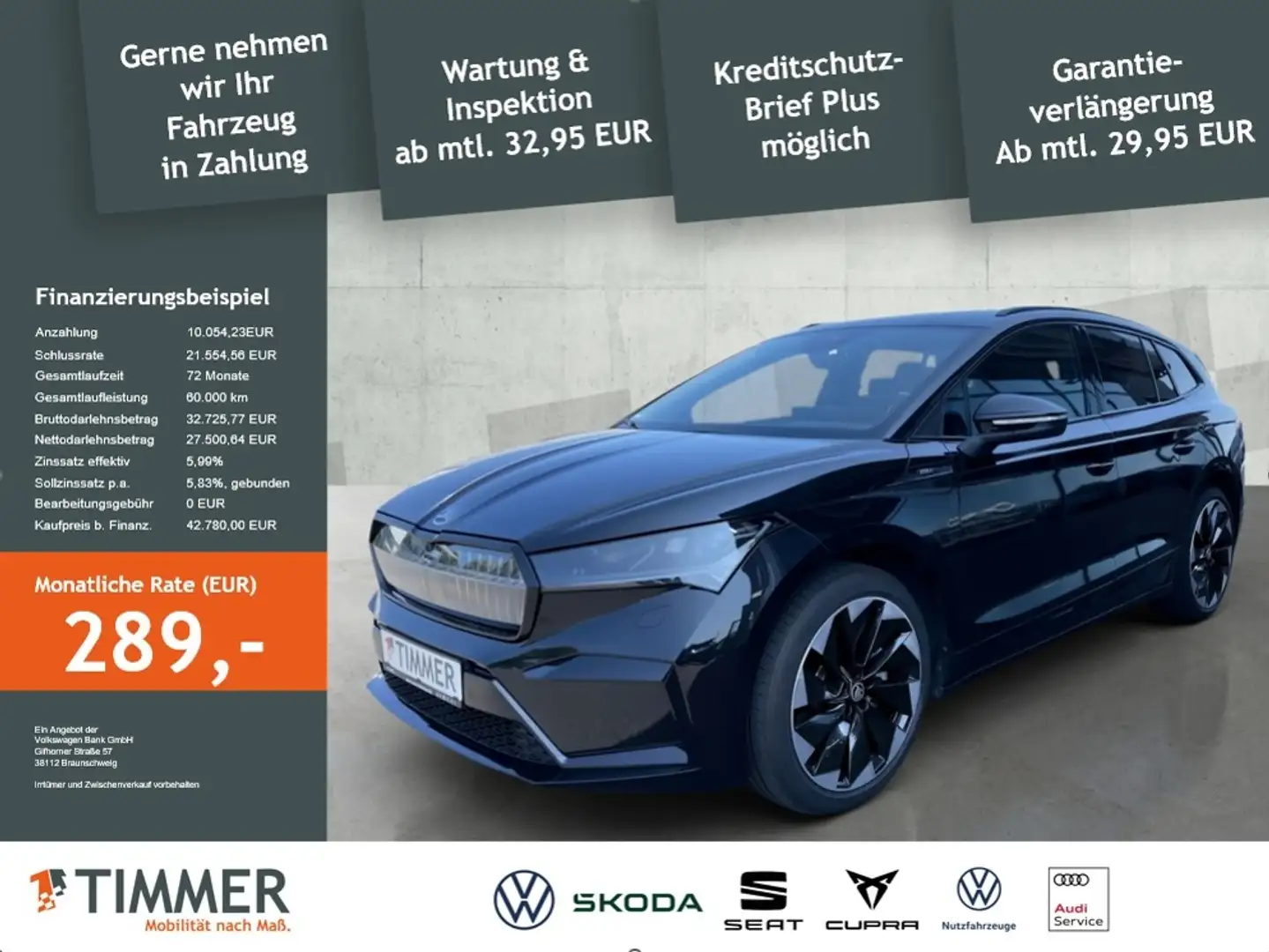 Skoda Enyaq iV 80x Sportline*AHK*PANO*SHZ*NAVI*RFK*360* Schwarz - 2