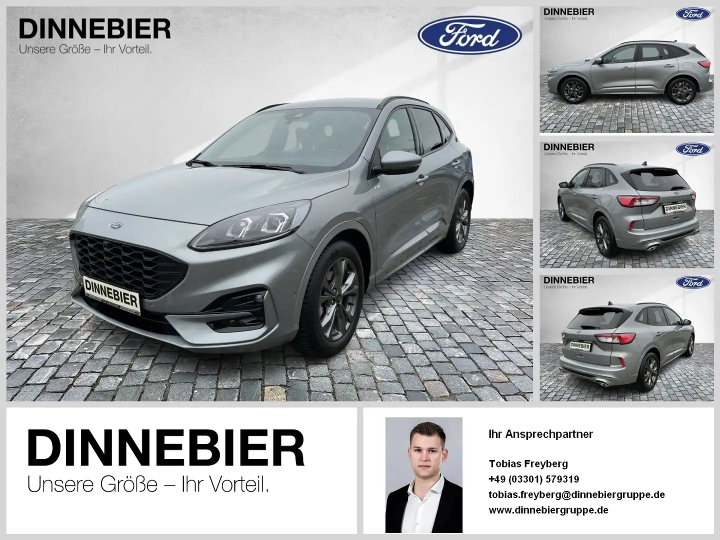 Ford Kuga ST-Line X LED+AHK+Glasdach+Kamera+SHZ Zilver - 1