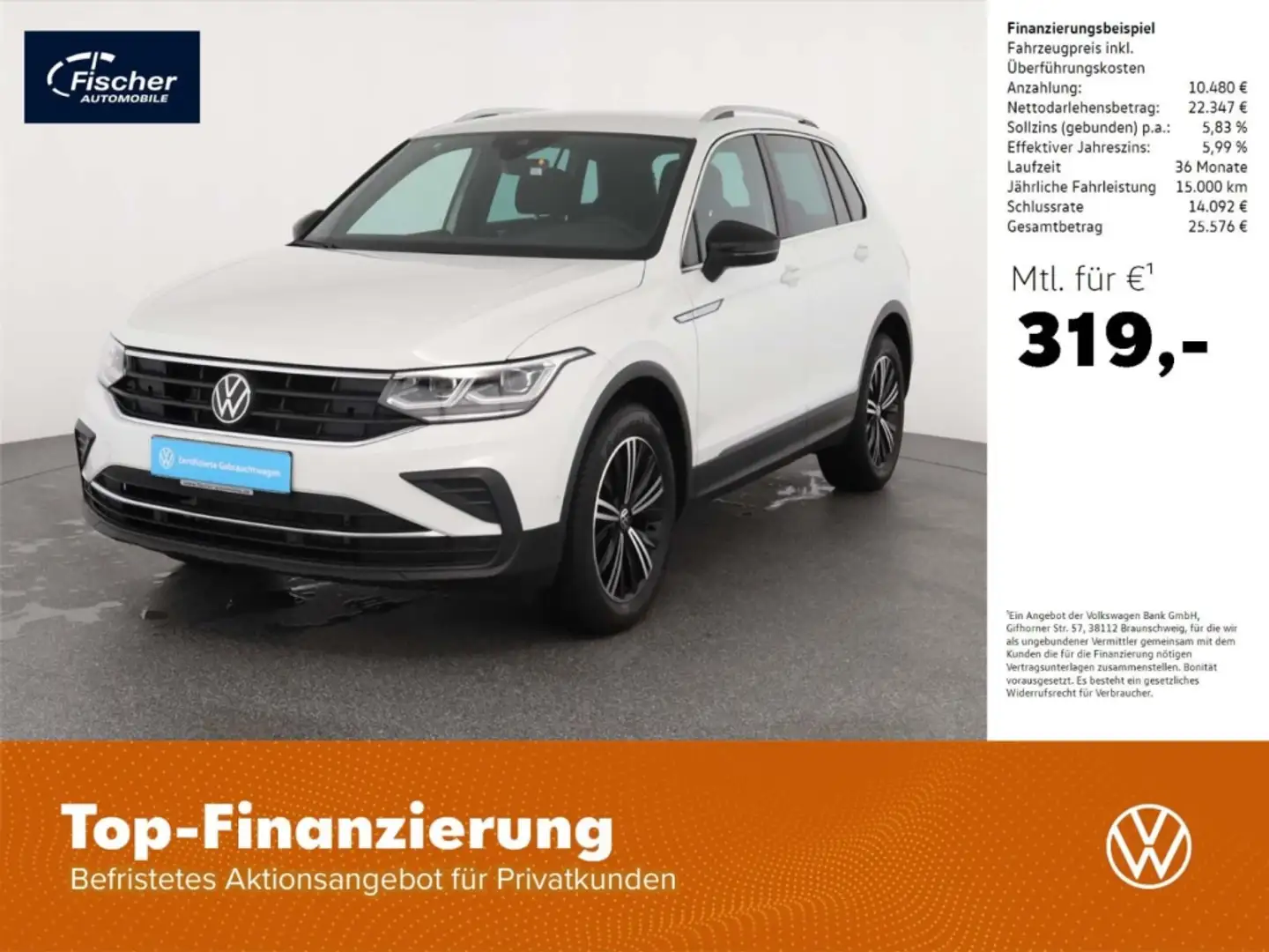 Volkswagen Tiguan 1.5 TSI Move DSG NAV/Matrix/AHK/Kamera/18 Weiß - 1