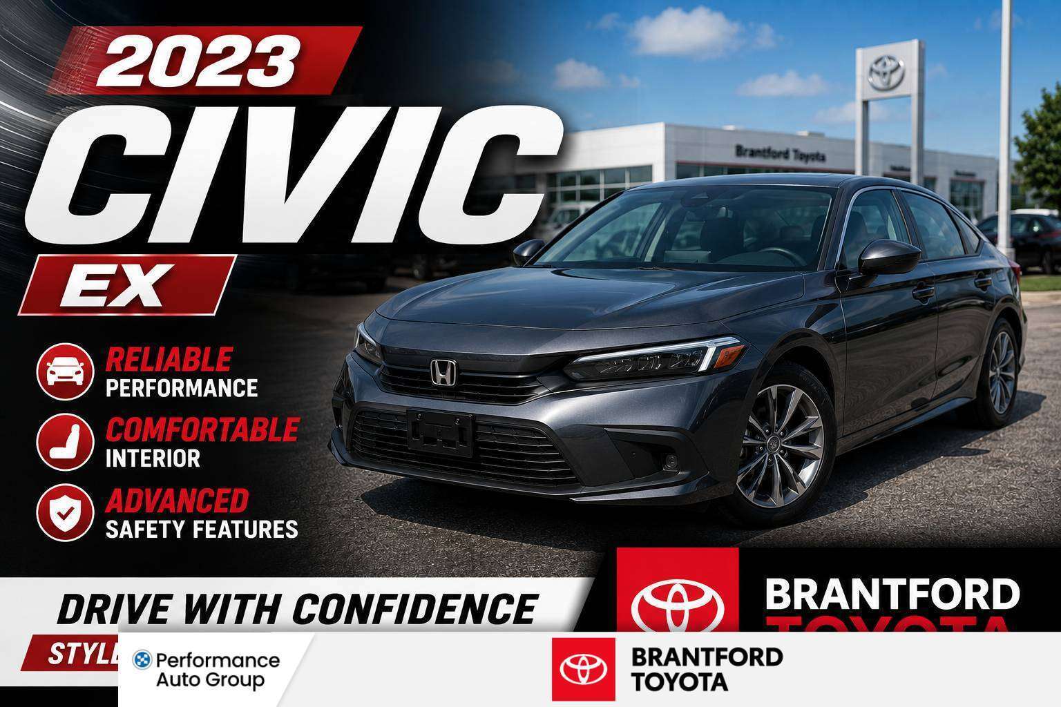 Gray 2023 Honda Civic Sedan Front-Wheel Drive Automatic