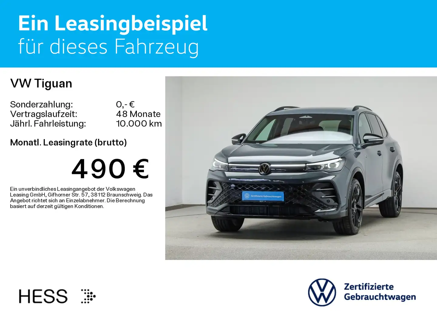 Volkswagen Tiguan 2.0 TDI DSG R-LINE BLACK-STYLE*PANO*AHK*S Grau - 2