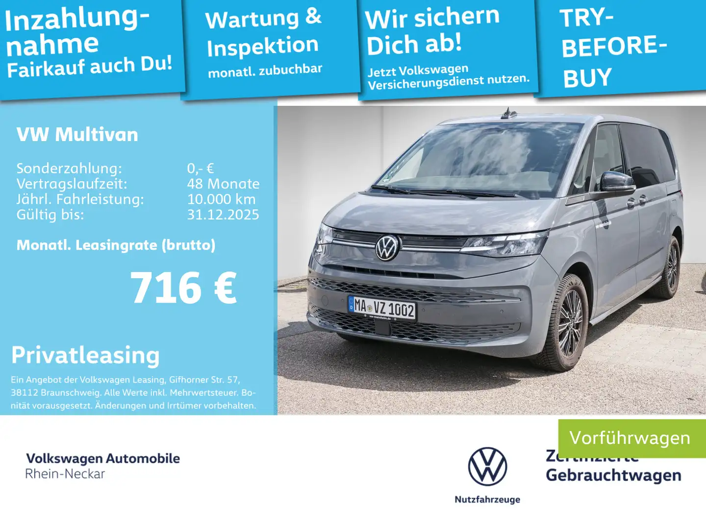 Volkswagen T7 Multivan T2.0 Multivan TDI Life Kamera LED Klima Grau - 1