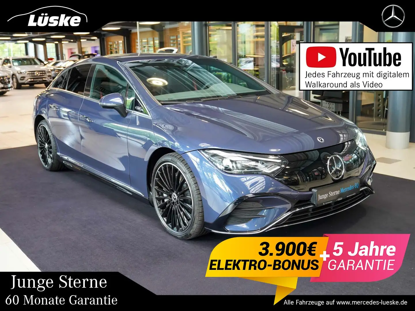 Mercedes-Benz EQE 300 EQE 300 AMG Line HYPERSCREEN AIRMATIC AHK Blau - 1