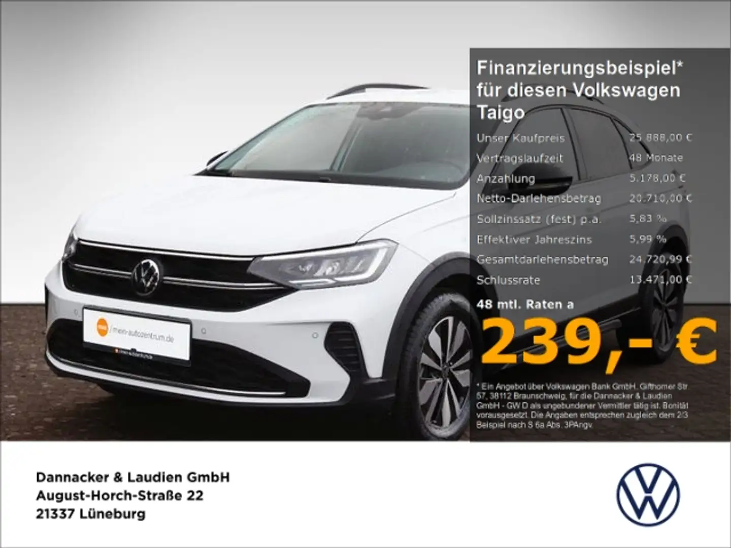 Volkswagen Taigo GOAL 1,0 l TSI OPF 70 kW (95 PS) 5-Gang Weiß - 1