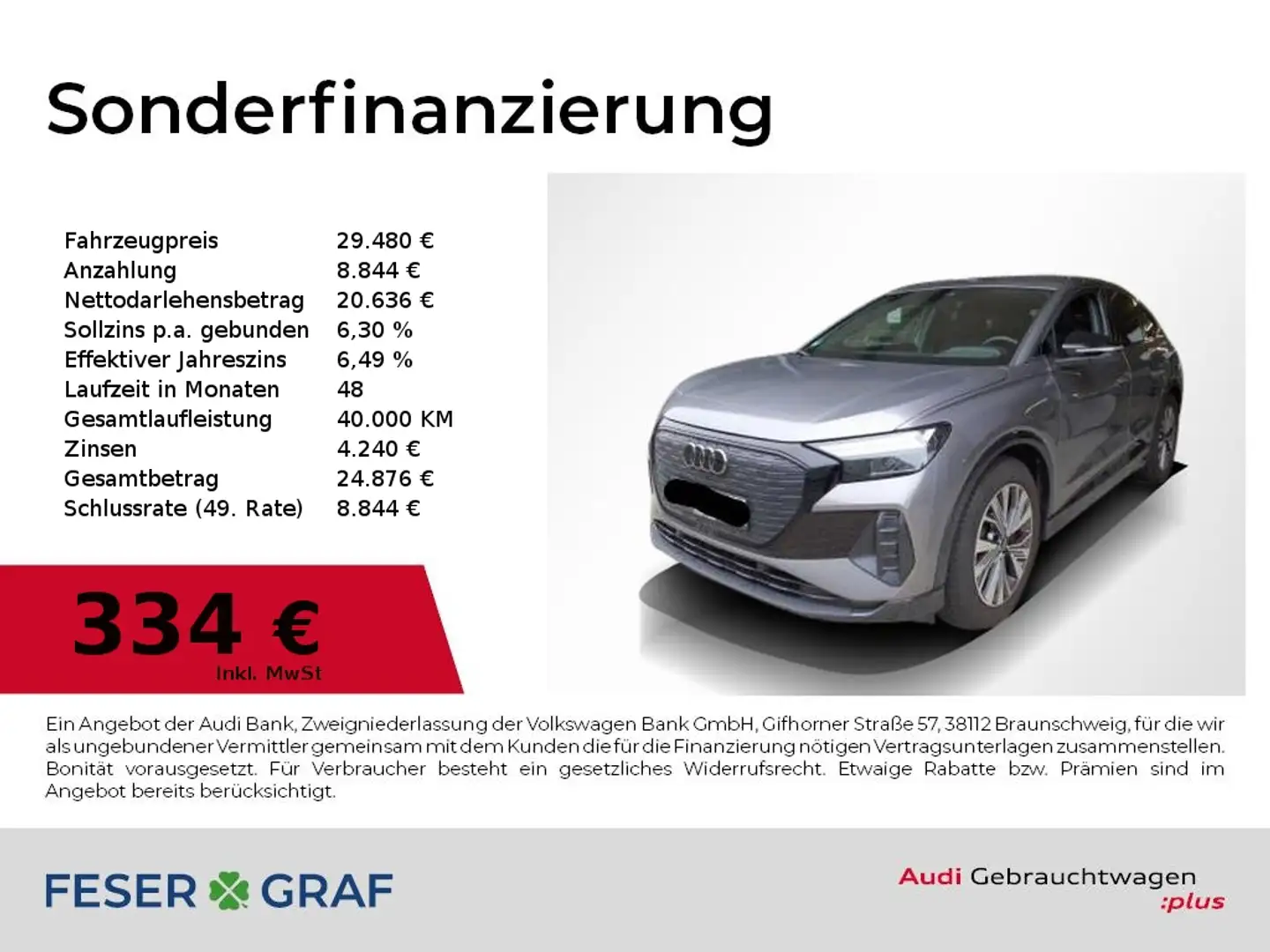 Audi Q4 e-tron Sportback e-tron 40 LED,Navi,Kamera,Sportsitze Grau - 1