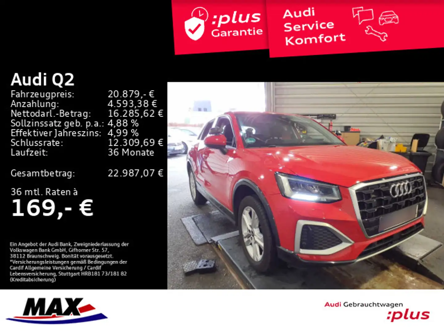 Audi Q2 30 TDI ADVANCED FAHRSCHULAUTO LED+MMI NAVI++ Rot - 1