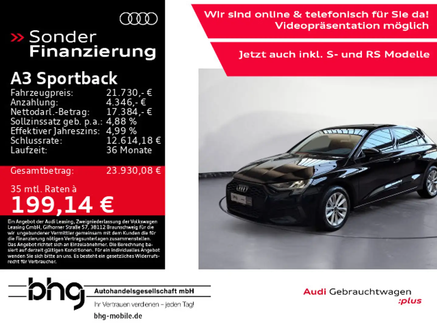 Audi A3 30 TFSI 81(110) kW(PS) *DAB*KLIMA*B Schwarz - 1