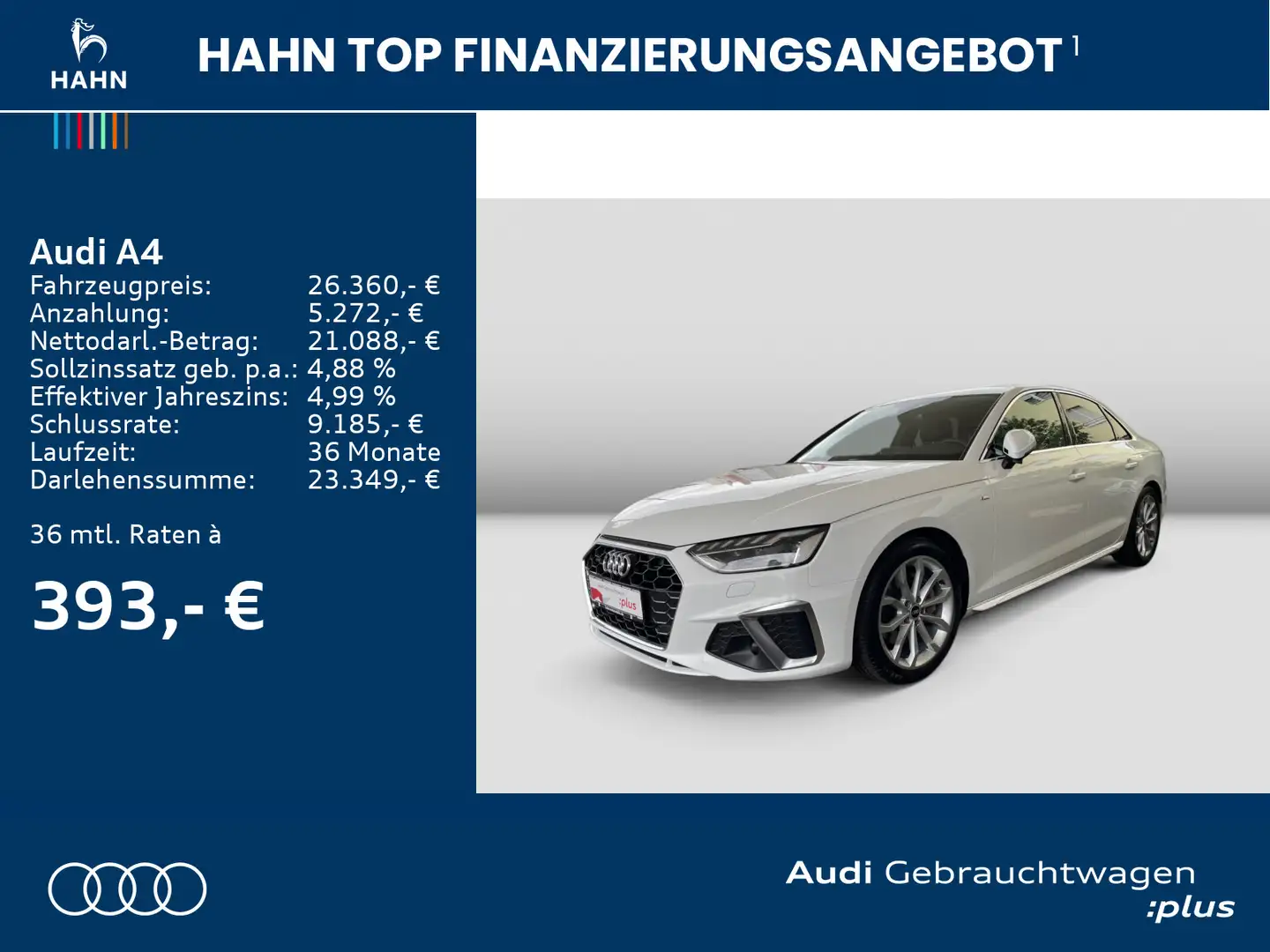 Audi A4 Lim 40TFSI quatt S-trc S-line Matrix AHK CAM Blanco - 2