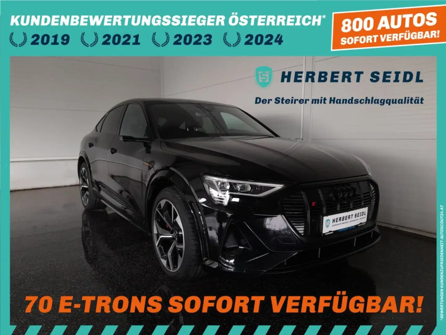 Audi e-tron S SB QUATTRO 95 S-LINE BLACK *NP: € 125.169,- / LEDER MIT SITZBELÜFTUNG / MATRIX-LED / NACHTSICHTASSIST / HEAD-UP* Schwarz - 1