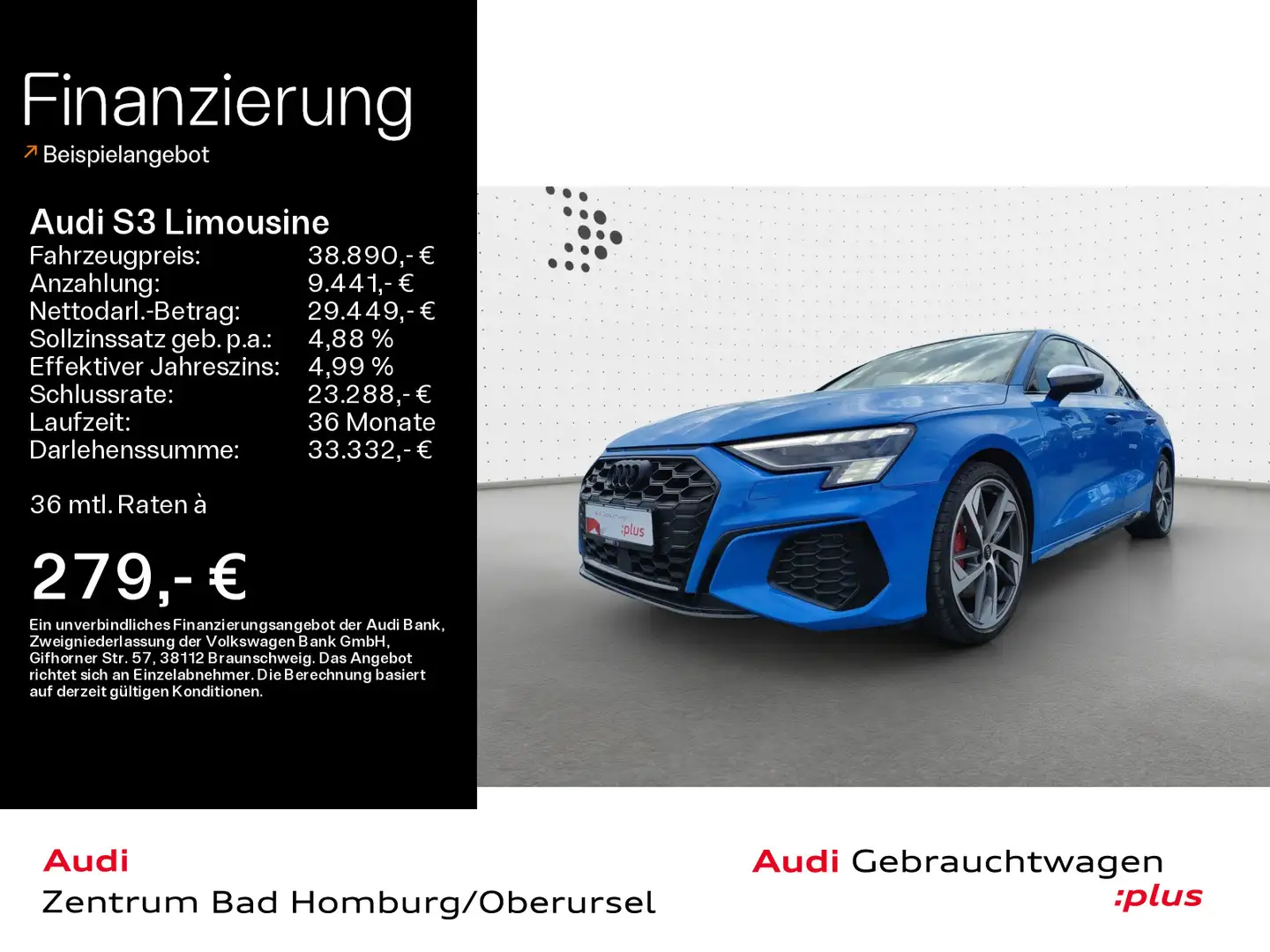 Audi S3 2.0 TFSI quattro*Navi*Matrix*Alu*HU Blau - 1