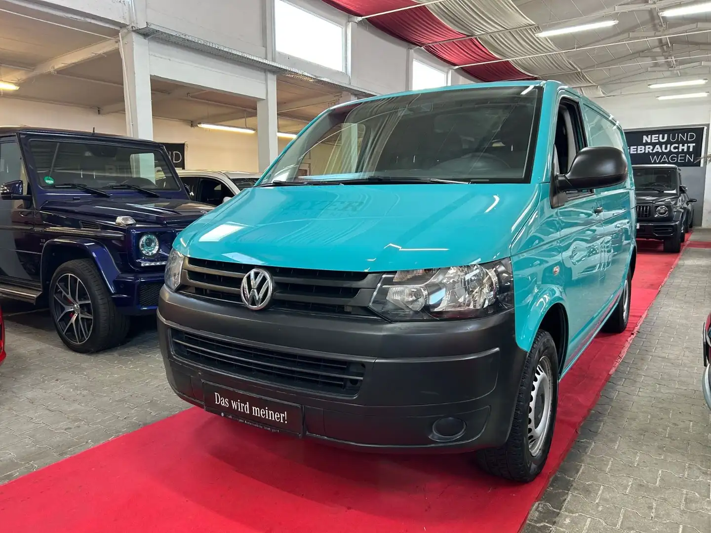 Volkswagen T5 Transporter Kasten-Kombi*1.HAND*TÜV NEU*AHK* Blau - 1
