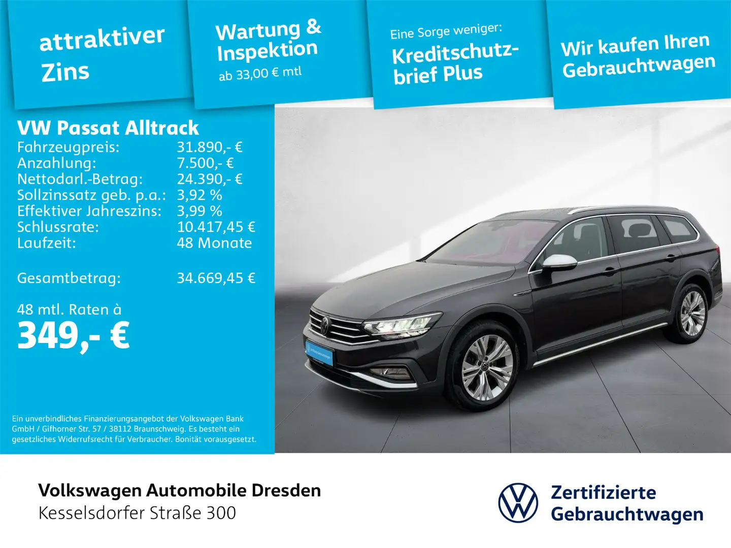 Volkswagen Passat Alltrack Passat Variant Alltrack 2.0 TDI DSG 4M ACC Kamer Grau - 1
