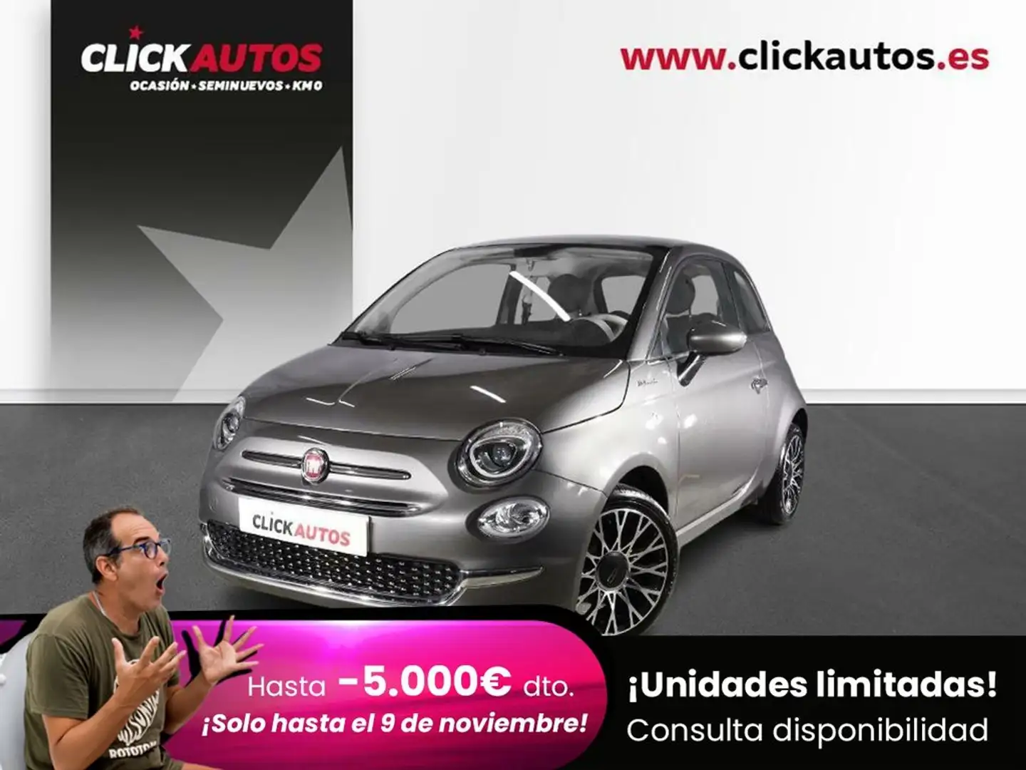 Fiat 500 1.0 Hybrid 70CV Dolcevita Gris - 1