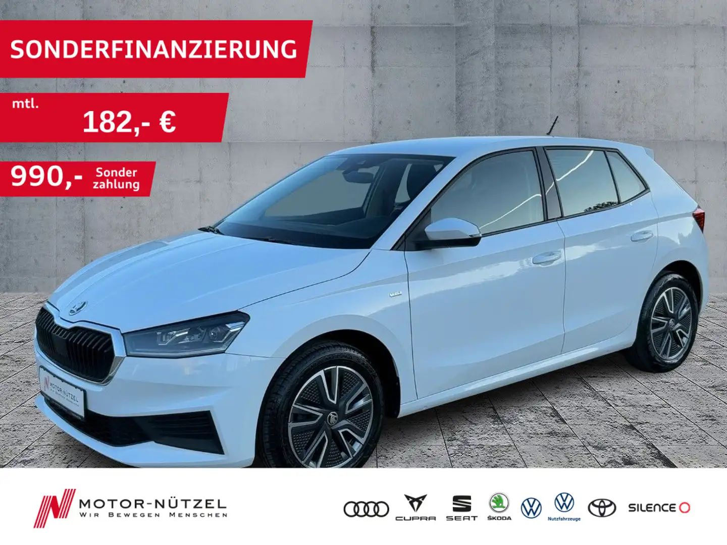 Skoda Fabia 1.0 TSI TOUR LED+NAVI+APP+GRA+SHZ+PDC+MFL Weiß - 1