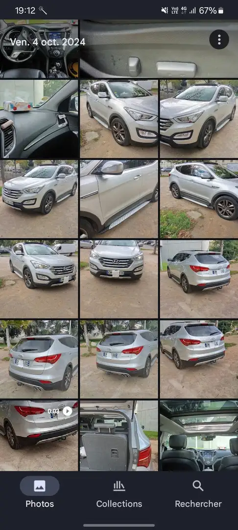 Hyundai SANTA FE Santa Fé 2.2 CRDi 197 4WD Pack Premium 7pl A Argent - 1