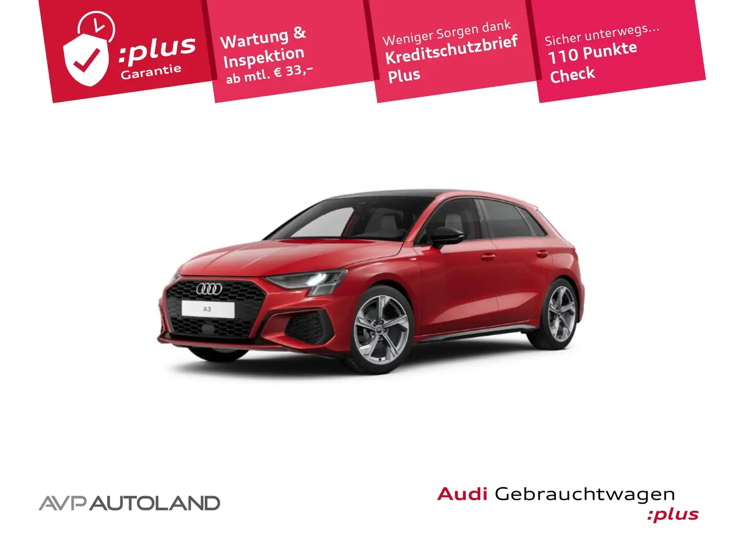 Audi A3 Sportback 30 TDI S tronic S line Rot - 1
