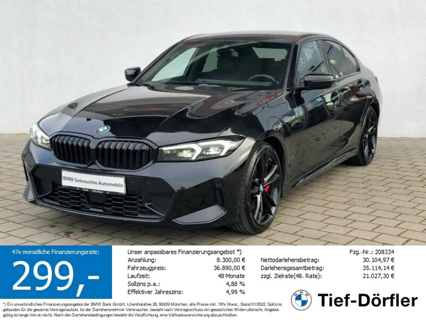 BMW 320 i SAG M Sport SHZ/LED+/ACC/hk/MEMO/CAM/AKUSTI Schwarz - 1