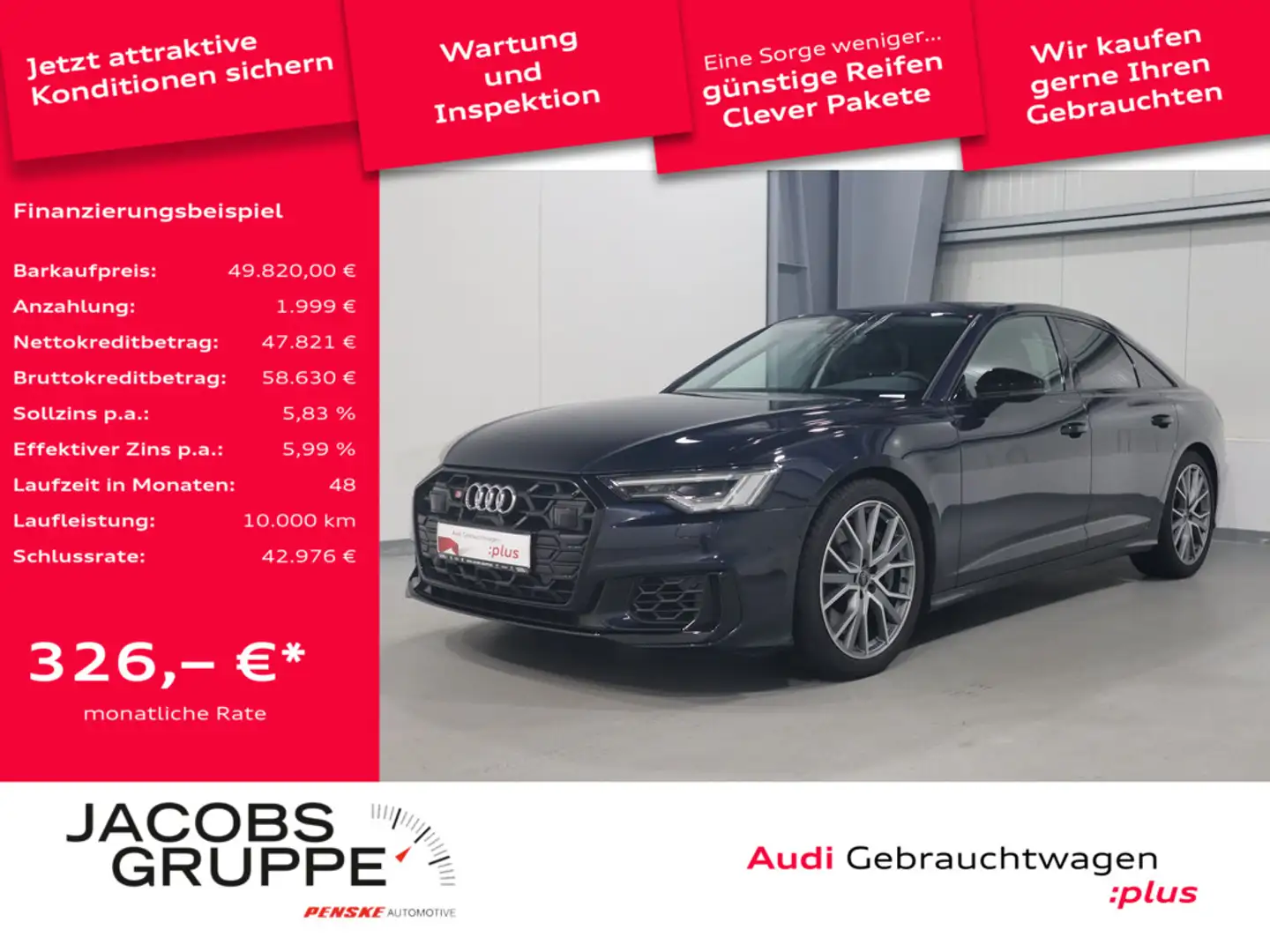 Audi S6 Limousine 3.0 TDI quattro B&O*LED*AHK * Blau - 1
