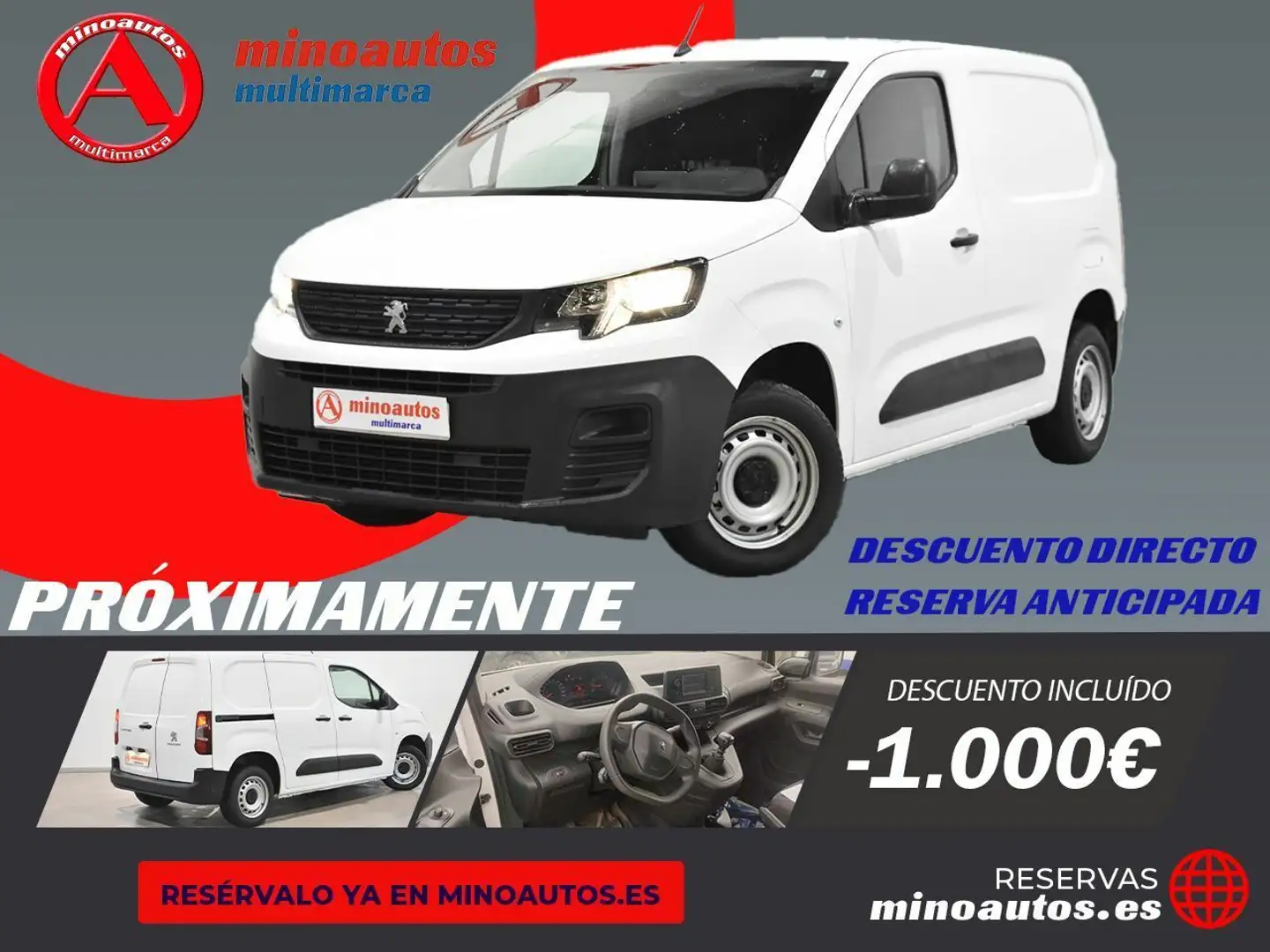 Peugeot Partner FURGÓN 600 KG 1.5 BLUEHDI 100 CV STANDARD Blanc - 1