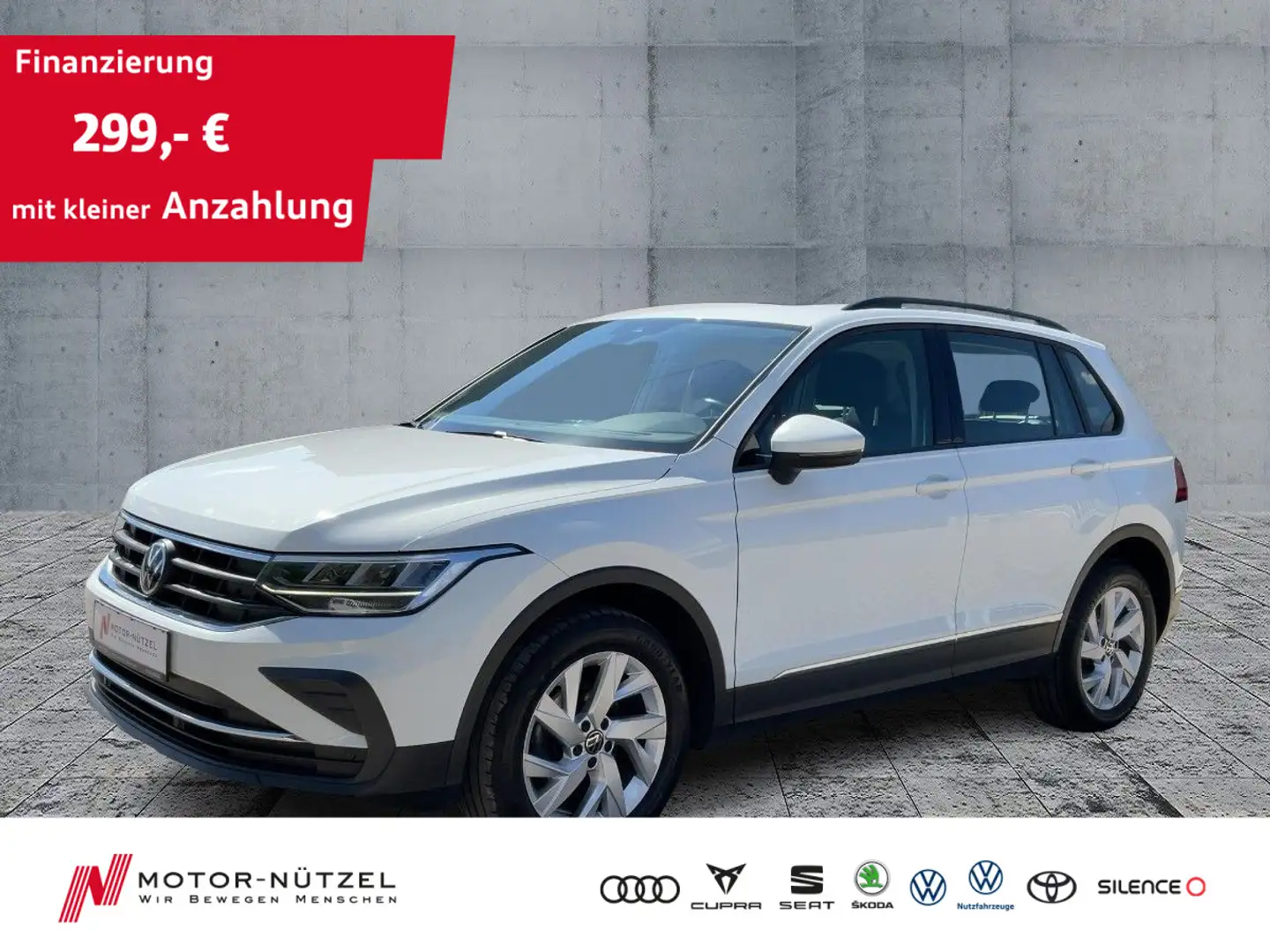 Volkswagen Tiguan 2.0 TDI DSG 4M LIFE LED+NAVI+AHK+PANO+ACC Wit - 1