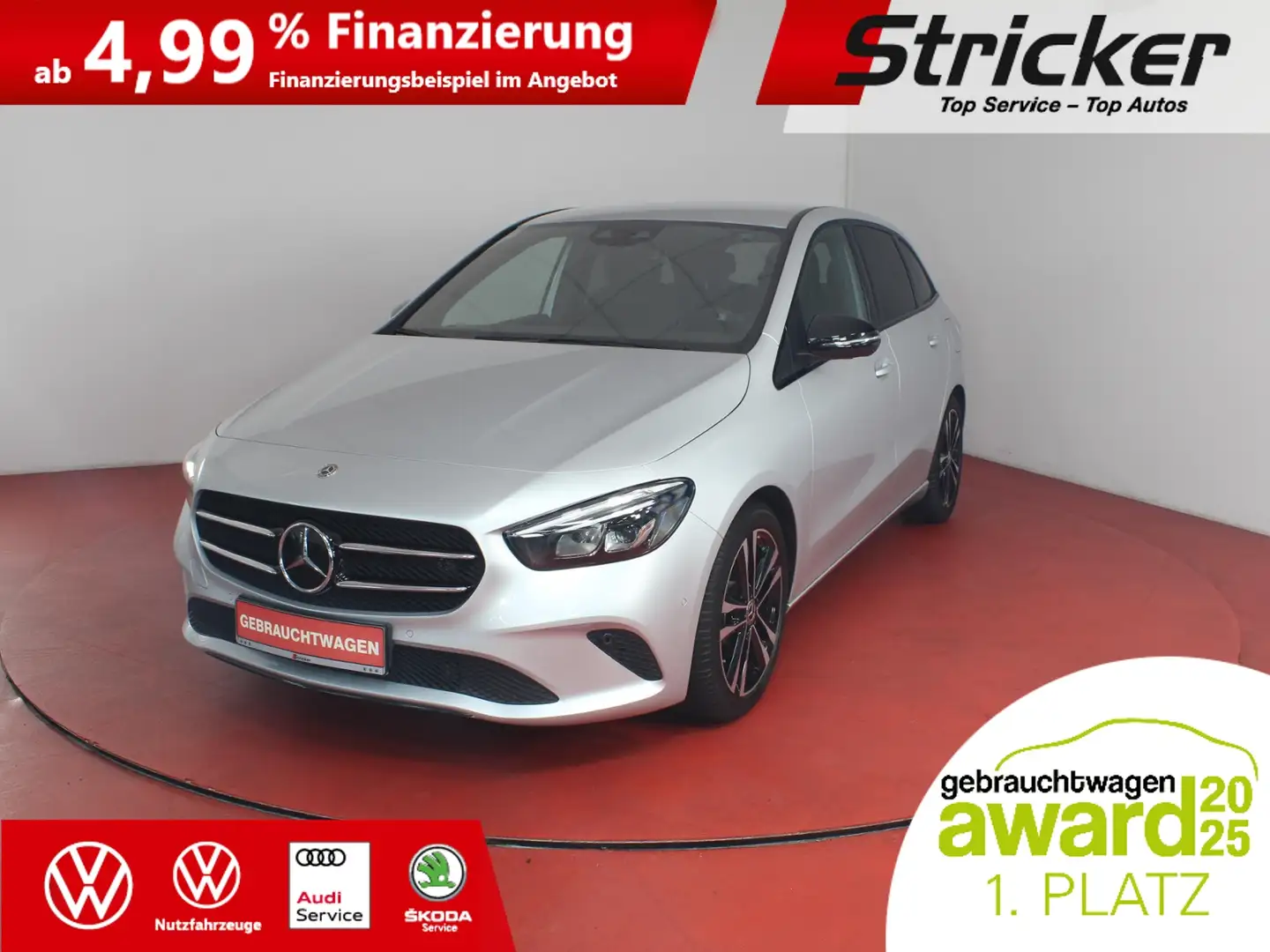 Mercedes-Benz B 180 279,-ohne Anzahlung Navi AHK Kamera Silber - 1