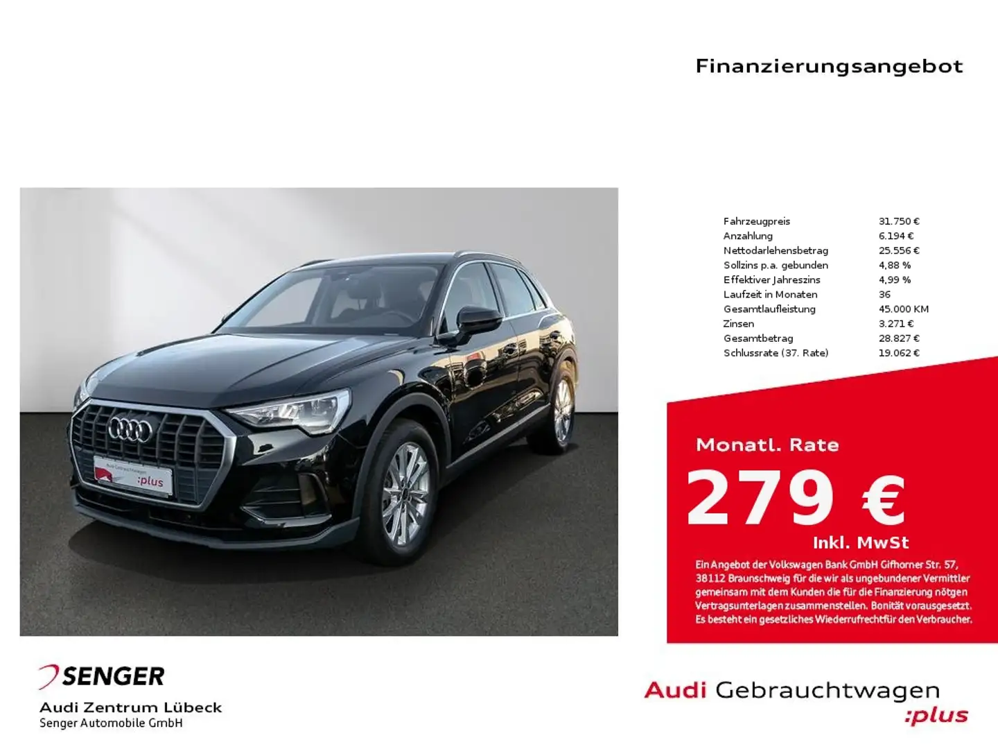 Audi Q3 35 TFSI S tronic AHK PDC SHZ Virtual Schwarz - 1