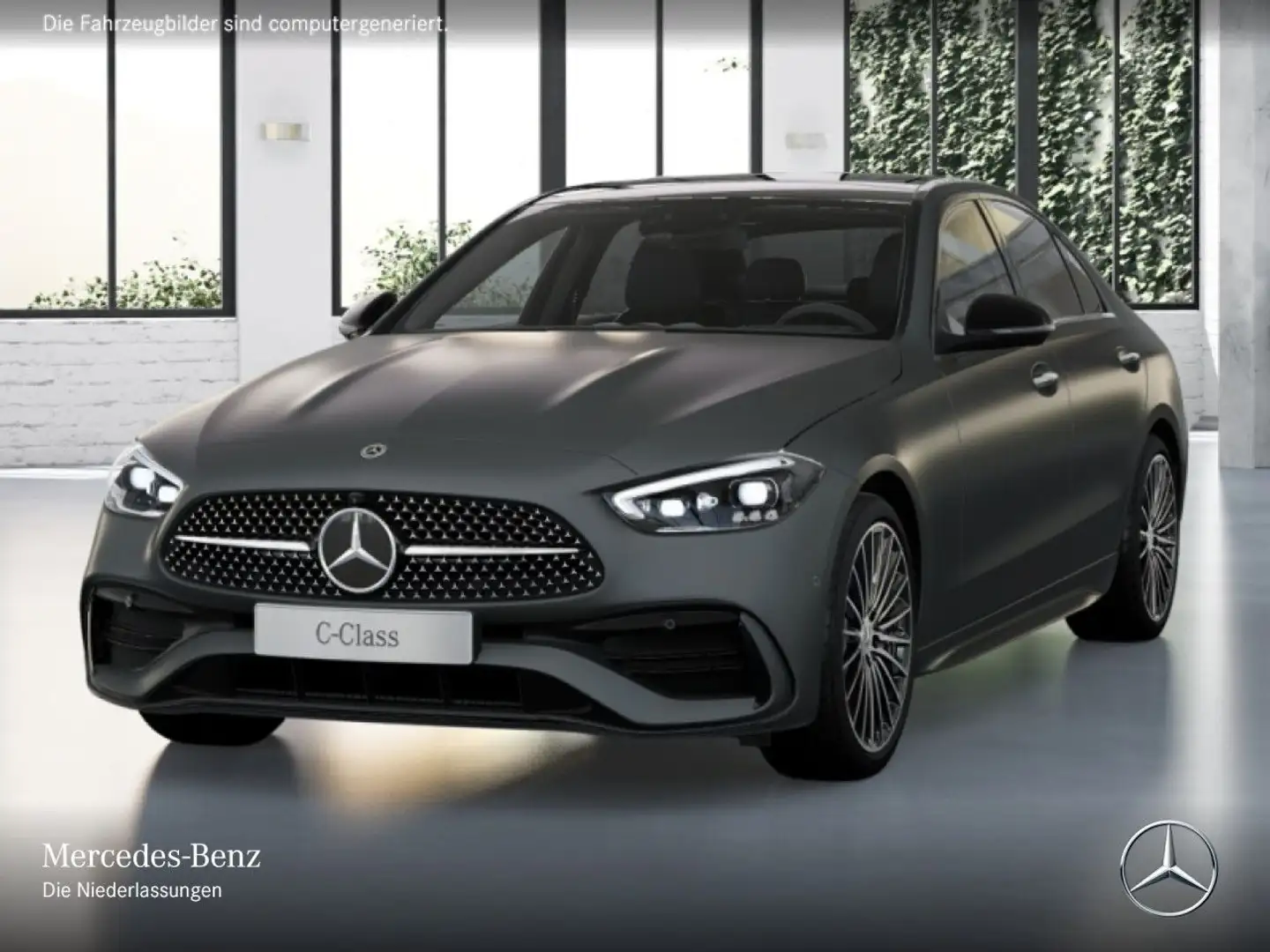 Mercedes-Benz C 300 d 4M AMG+NIGHT+PANO+360+AHK+KEYLESS+9G Grau - 2