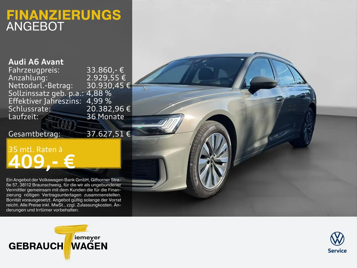 Audi A6 40 TDI Q S LINE AHK LEDER HuD KAMERA Grau - 1