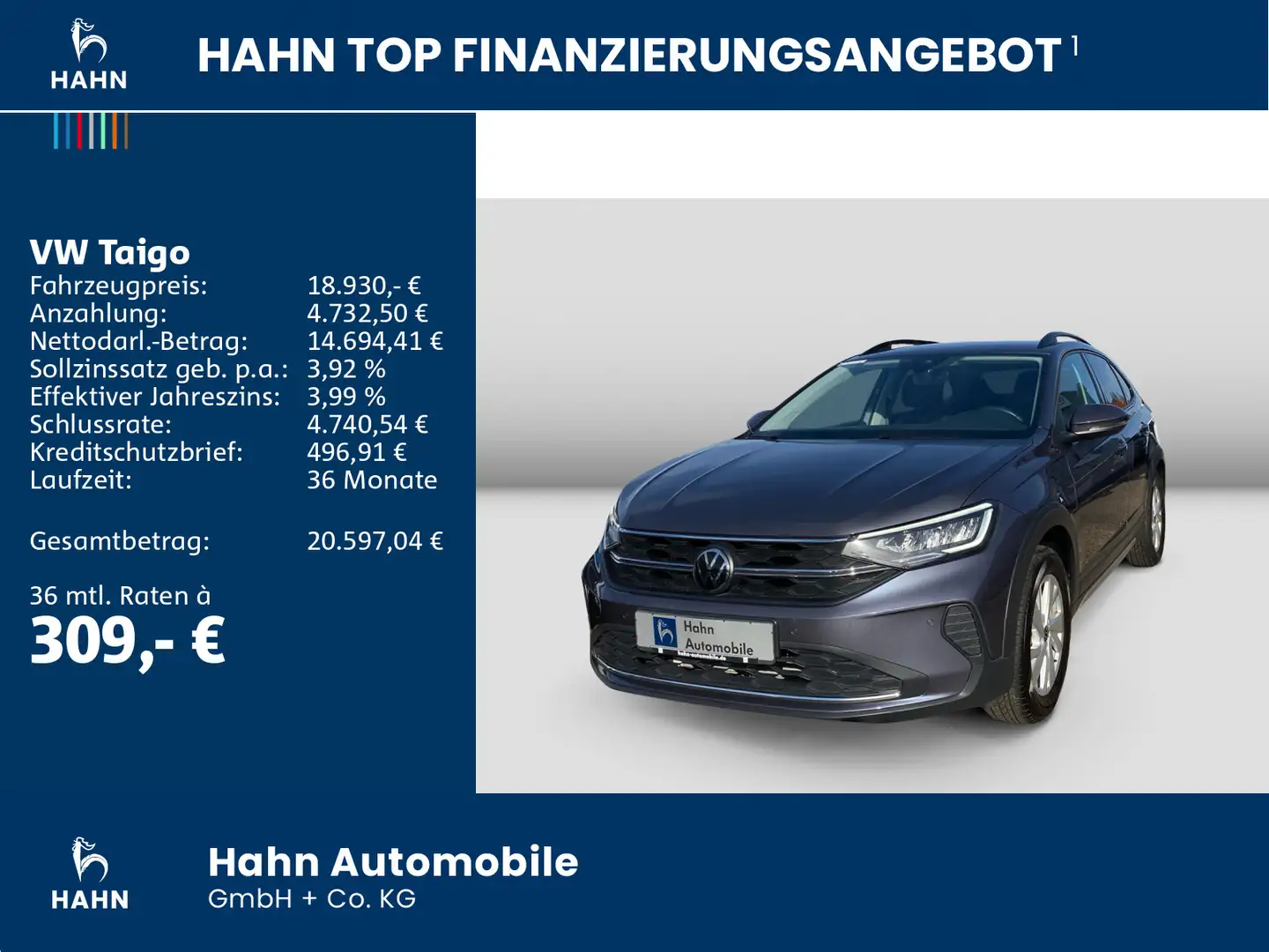 Volkswagen Taigo 1.0 TSI Life LED Navi Einparkh Sitzhzg Grau - 2