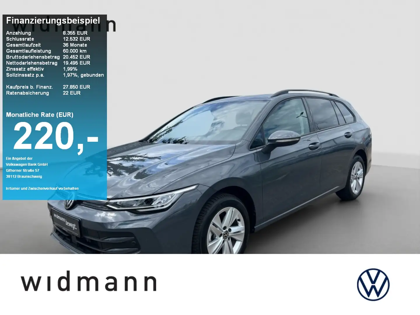 Volkswagen Golf Variant Life 1.5 TSI 116 Ps DSG Standheizung ACC Grijs - 1