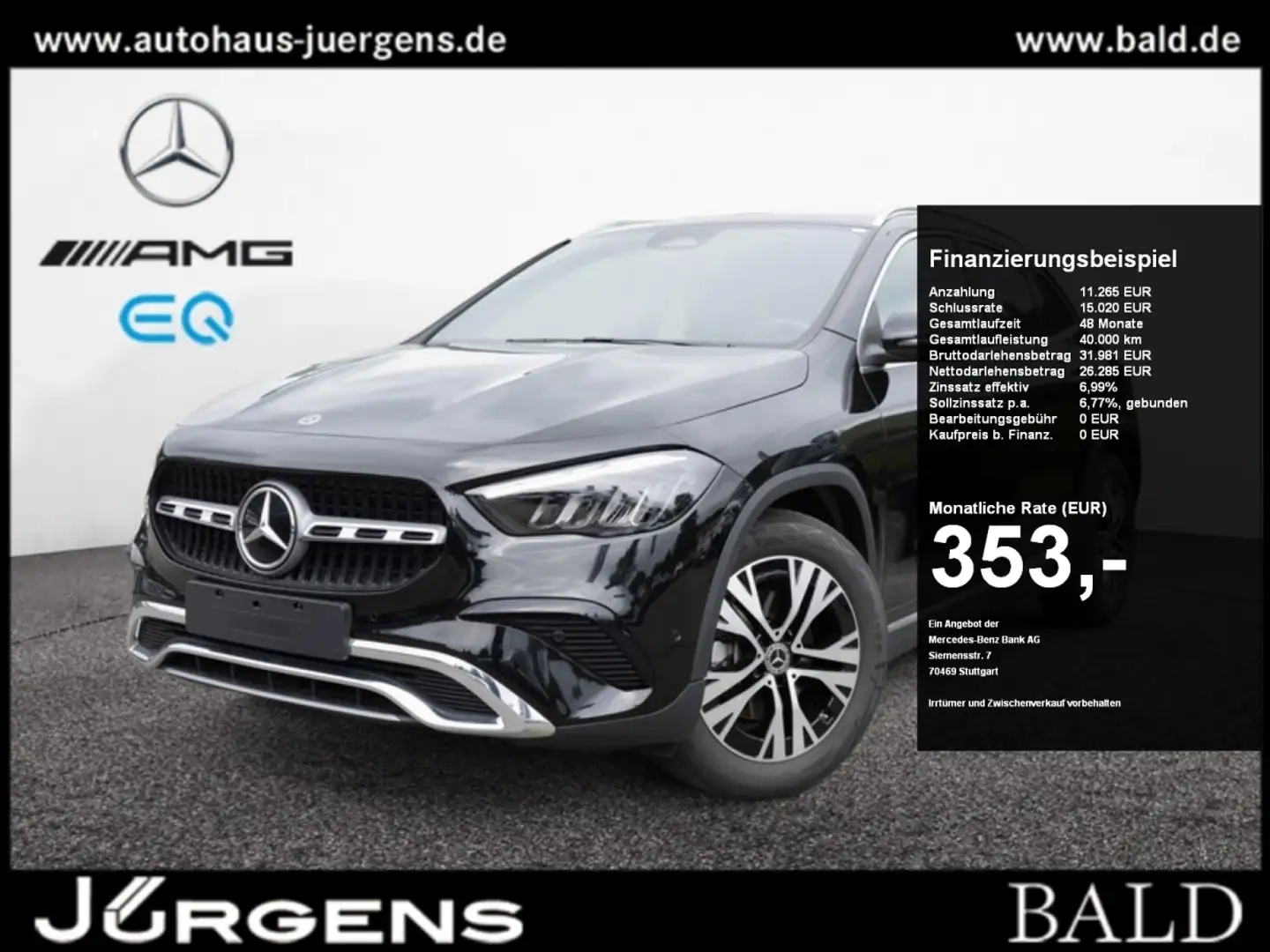 Mercedes-Benz GLA 200 Progressive/LED/Kamera/Totw/Winter/Mopf Schwarz - 1