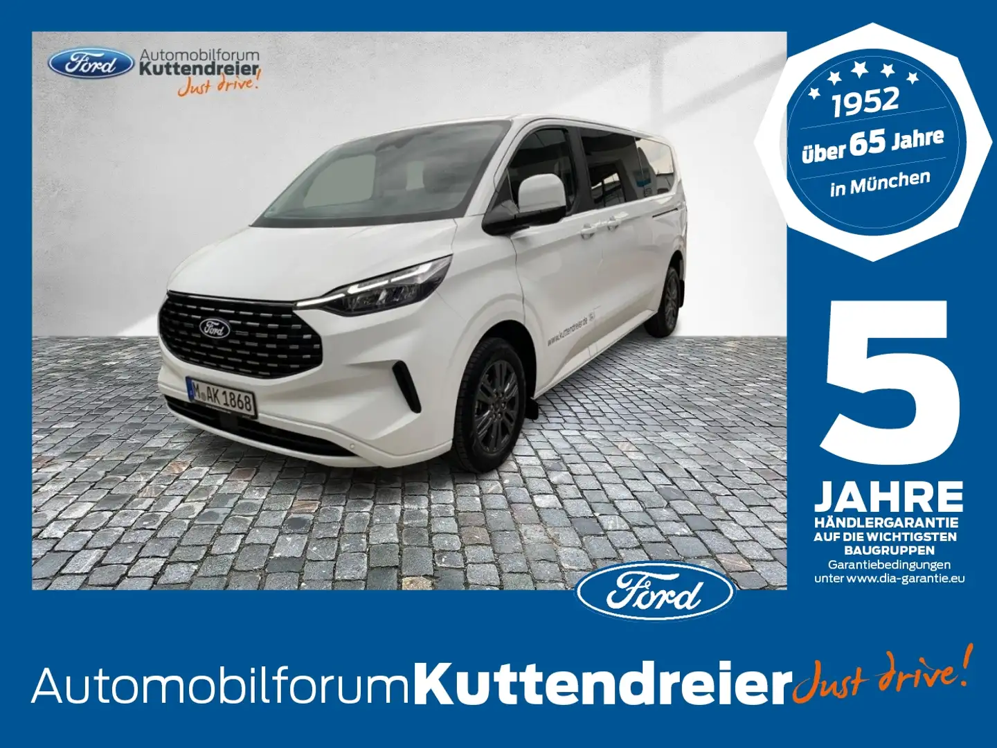 Ford Tourneo Custom 2.0 EcoBlue 320 L2 FWD Titanium Wit - 1