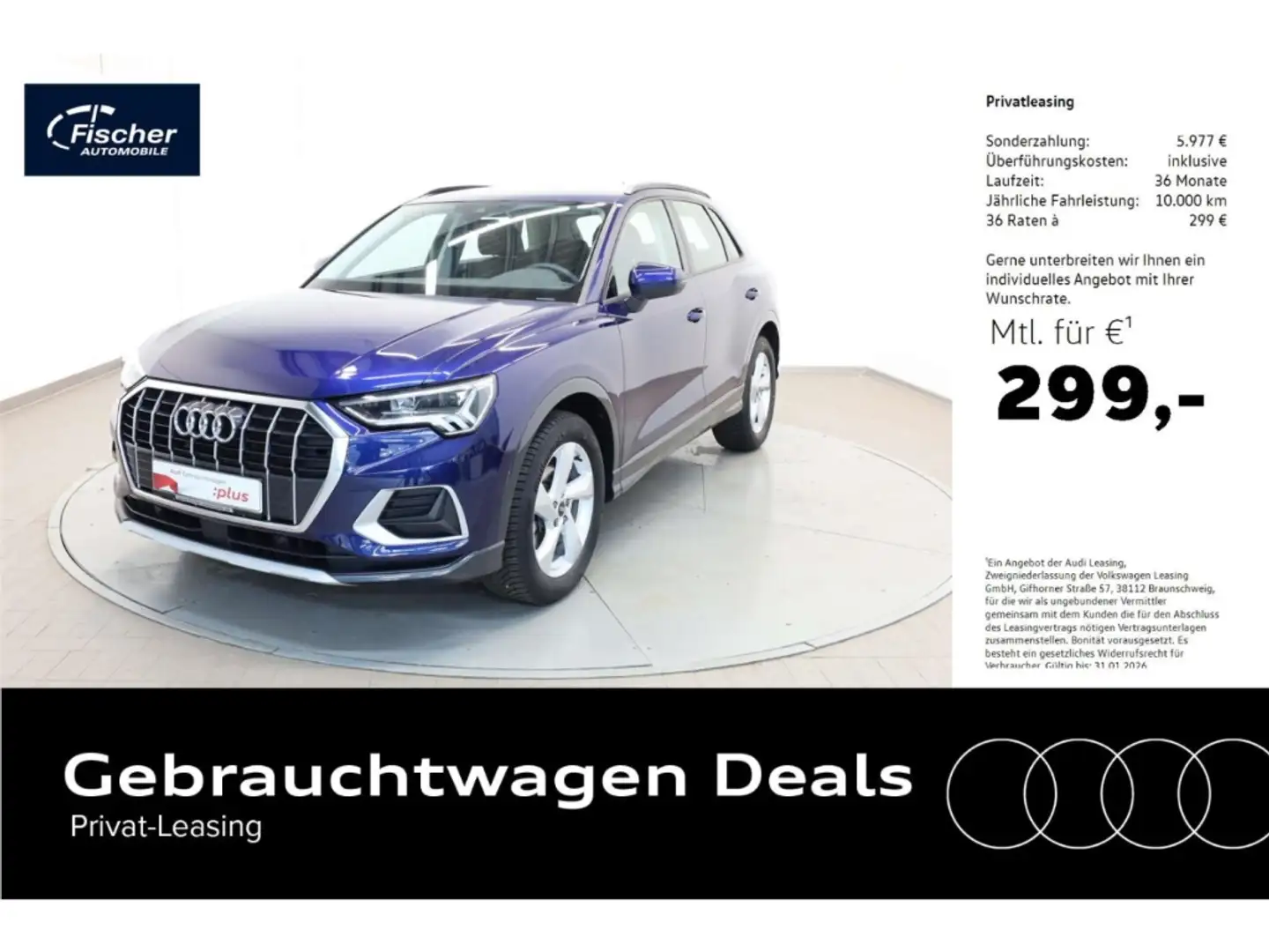 Audi Q3 35 TDI advanced S-Tronic AHK-Vorb./NAV/LED Blau - 1