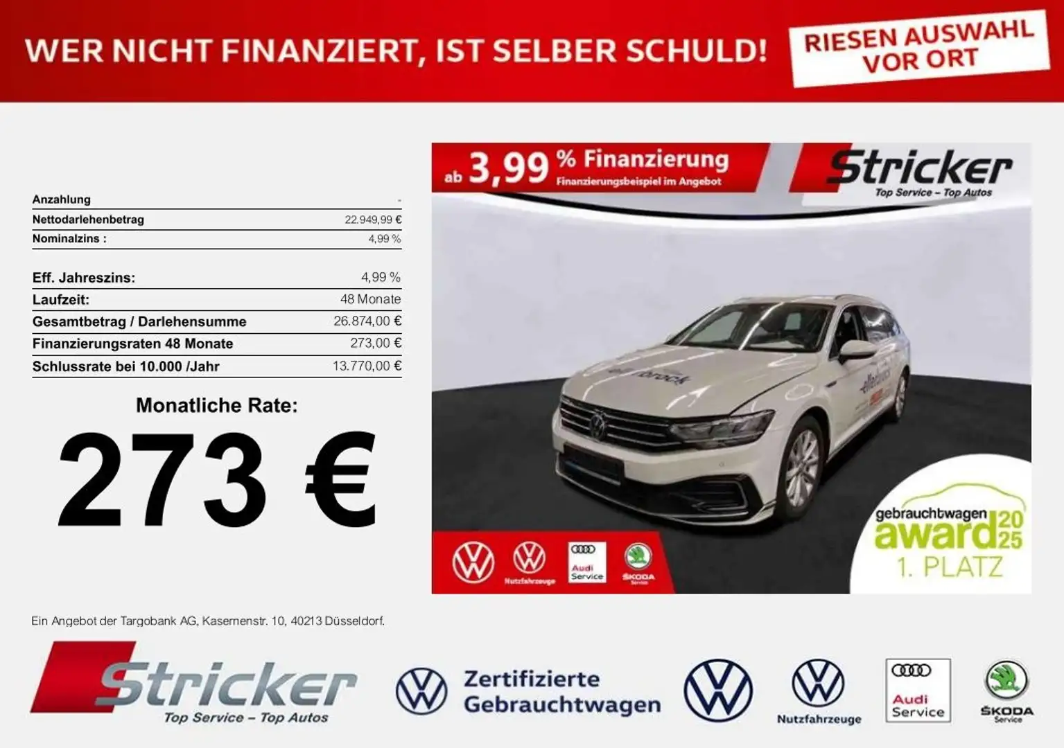 Volkswagen Passat Variant GTE 1.4TSI DSG 273,-ohne Anzahlung Pano Standh. A Weiß - 1
