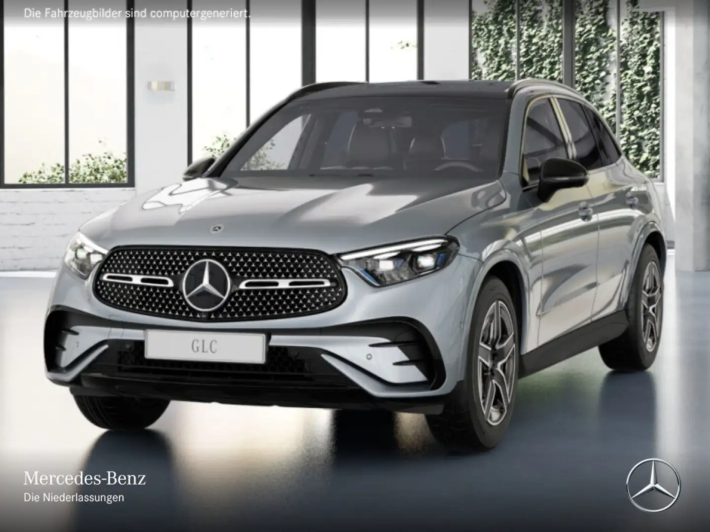 Mercedes-Benz GLC 220 d 4M AMG+NIGHT+PANO+360+AHK+TOTW+KEYLESS Silber - 2