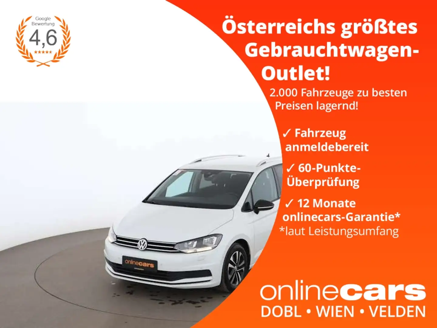 Volkswagen Touran 2.0 TDI Aut 7-SITZER RADAR ASSIST SITZHZG Weiß - 1