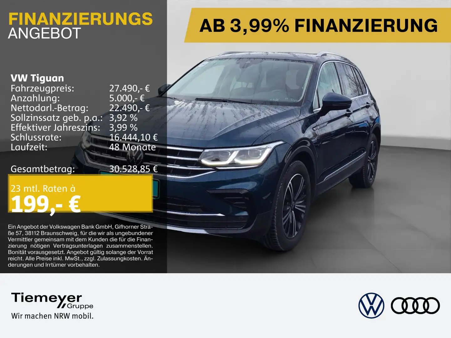 Volkswagen Tiguan 1.5 TSI DSG ELEGANCE LEDER IQ.LIGHT AHK Blau - 1