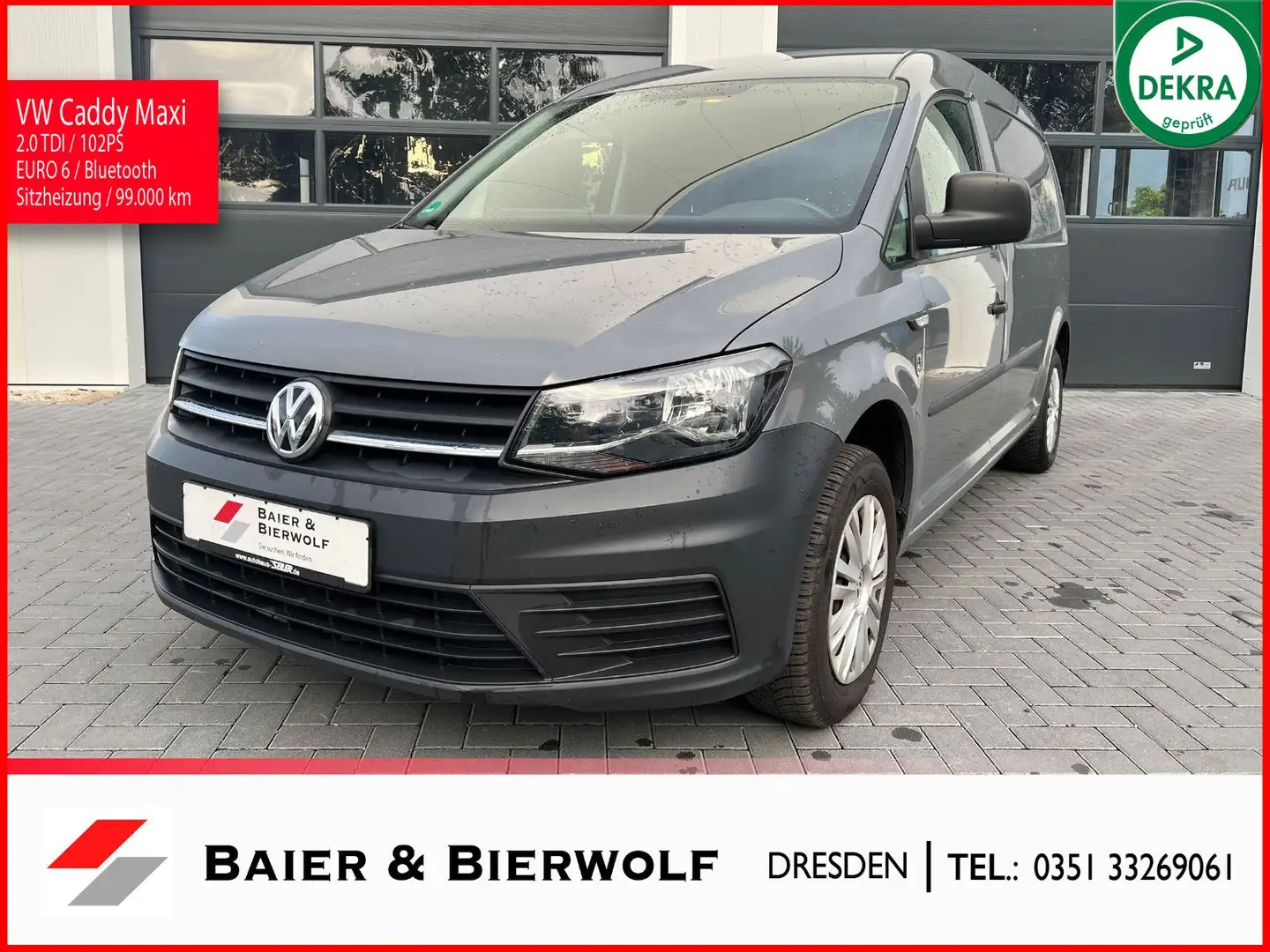 Volkswagen Caddy Nfz Maxi Kasten 2.0 TDI Klima Sitzheizung Šedá - 1