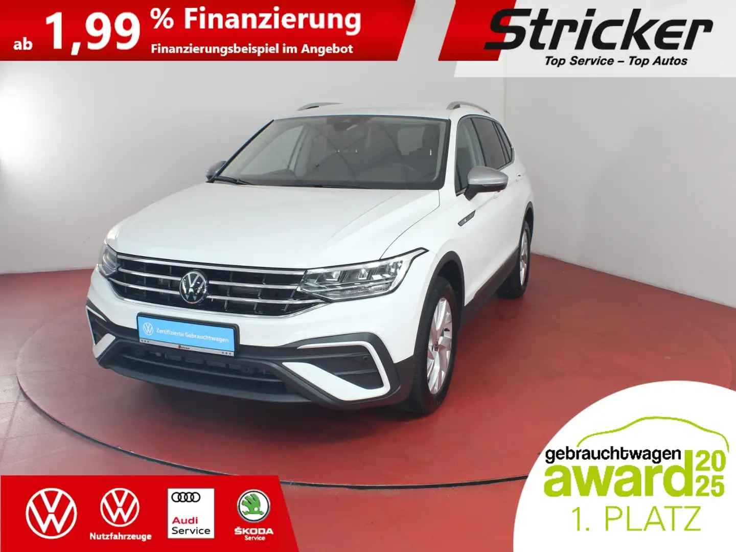 Volkswagen Tiguan Allspace Life 2.0TDI DSG 322,-ohne Anzahlung AHK 7-Sitzer Weiß - 2