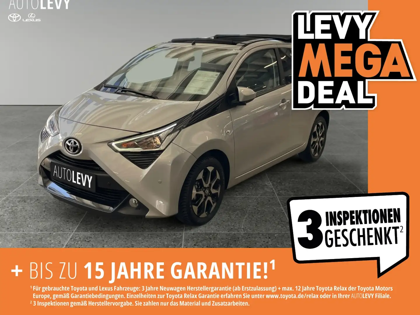 Toyota Aygo 1.0  x-play Team D +Faltdach+Allwetter+ Argintiu - 1