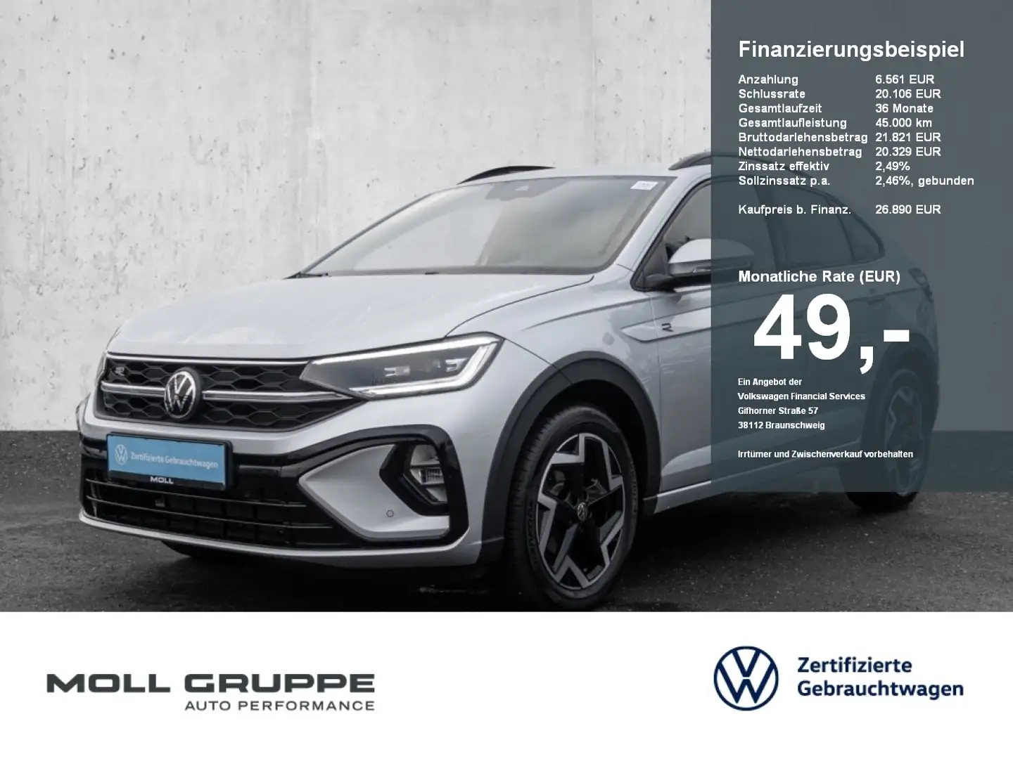 Volkswagen Taigo 1.0 TSI DSG R-Line NAVI PDC LED Silber - 1