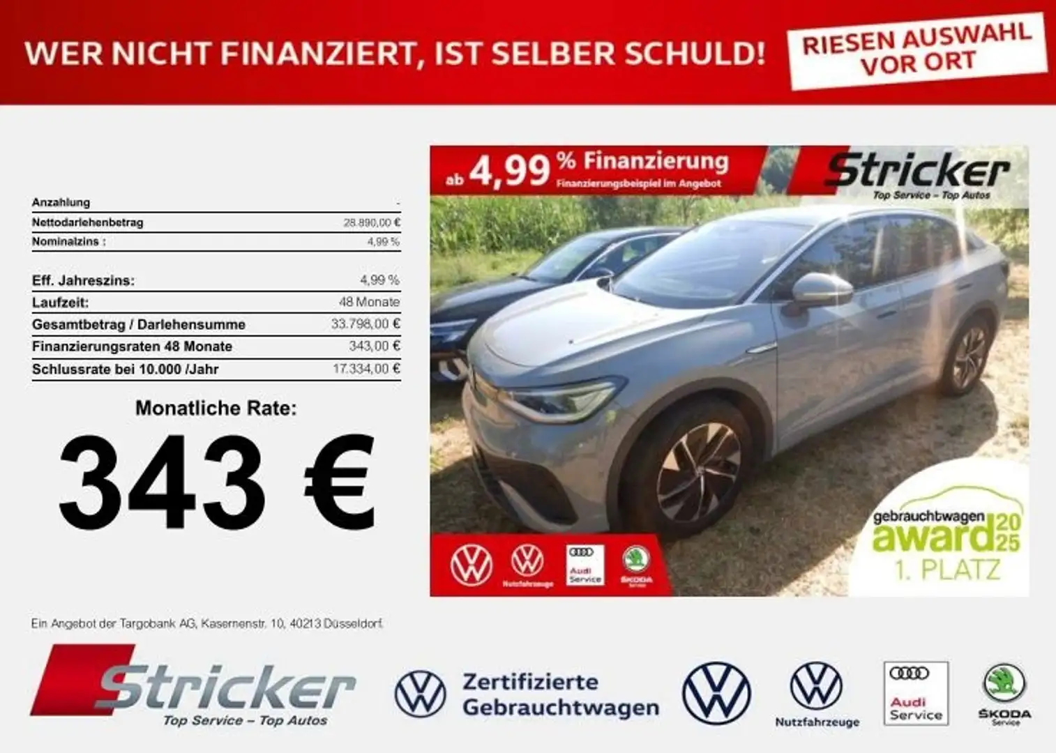 Volkswagen ID.5 Pro Performance 150/77 343,-ohne Anzahlung Pano I Silber - 2