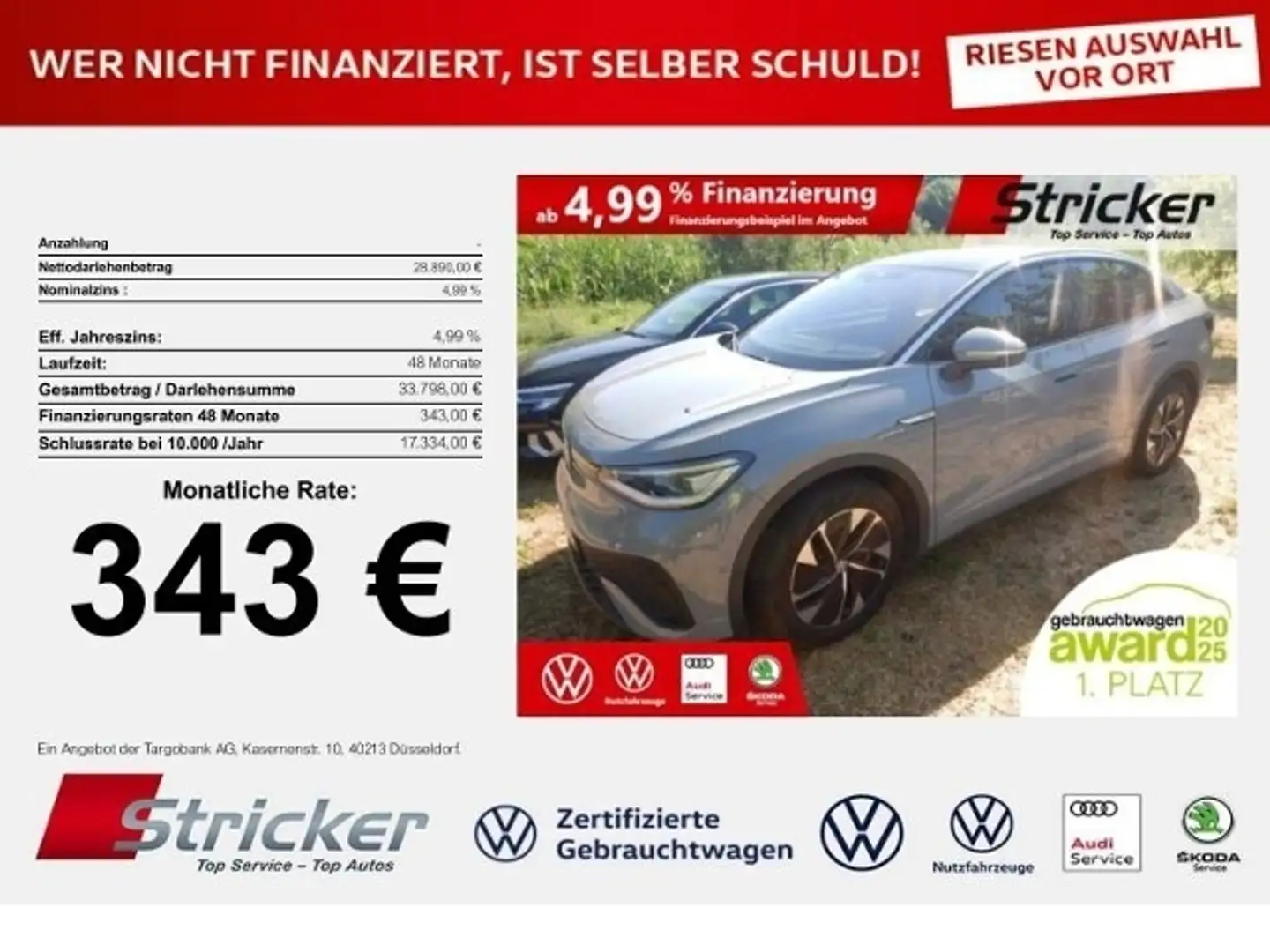 Volkswagen ID.5 Pro Performance 150/77 343,-ohne Anzahlung Pano I Silber - 1