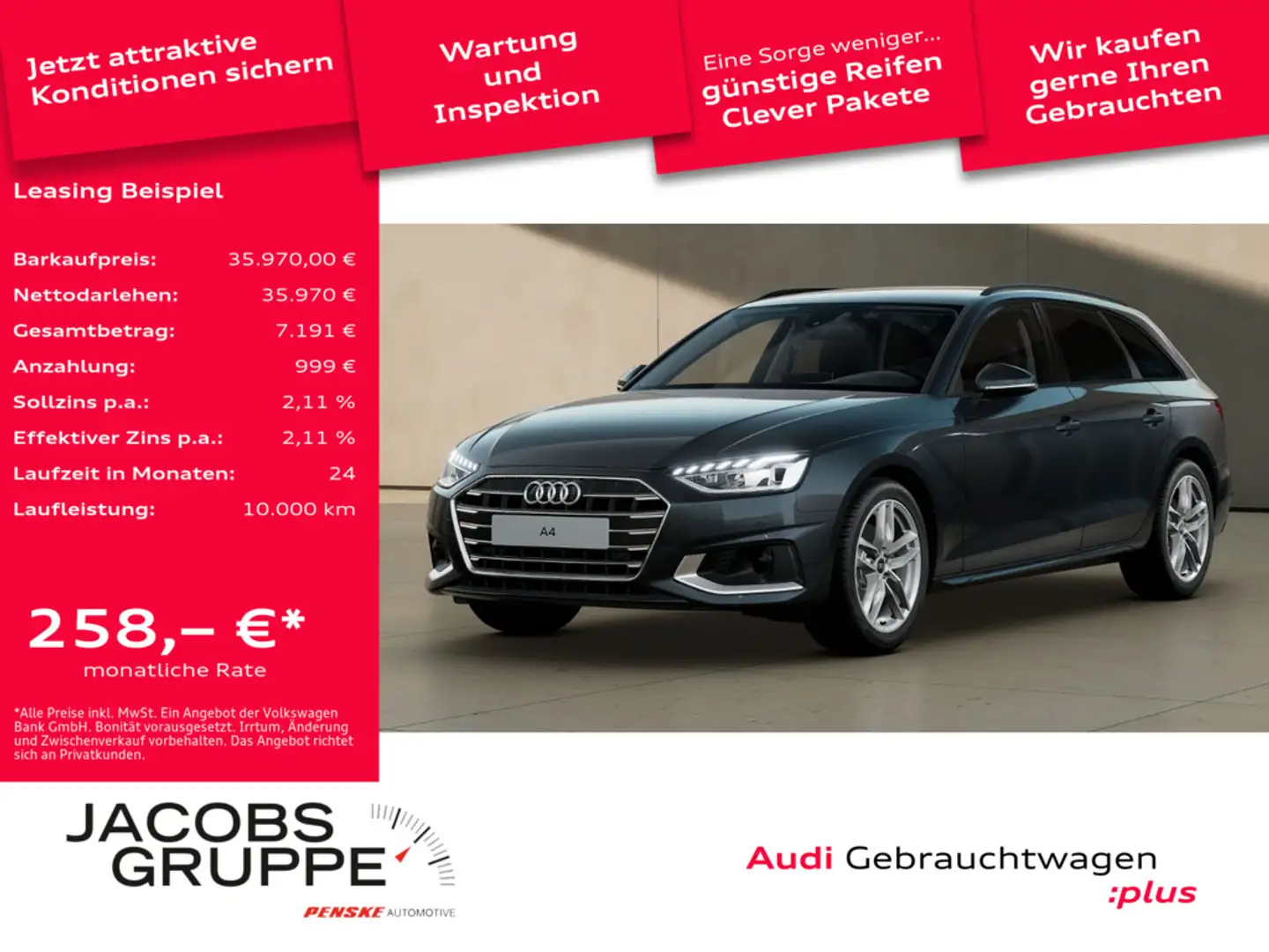Audi A4 Avant 35 TDI advanced VC*LED*R-Kamera * Grau - 1